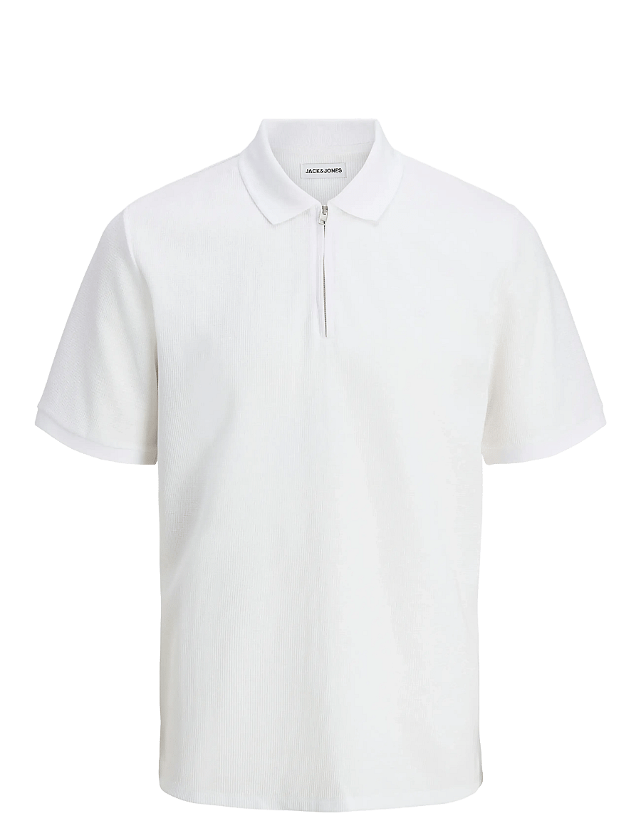 Jack & Jones - JJEAUSTIN ZIP POLO SS NOOS - short-sleeved polos - white - 1