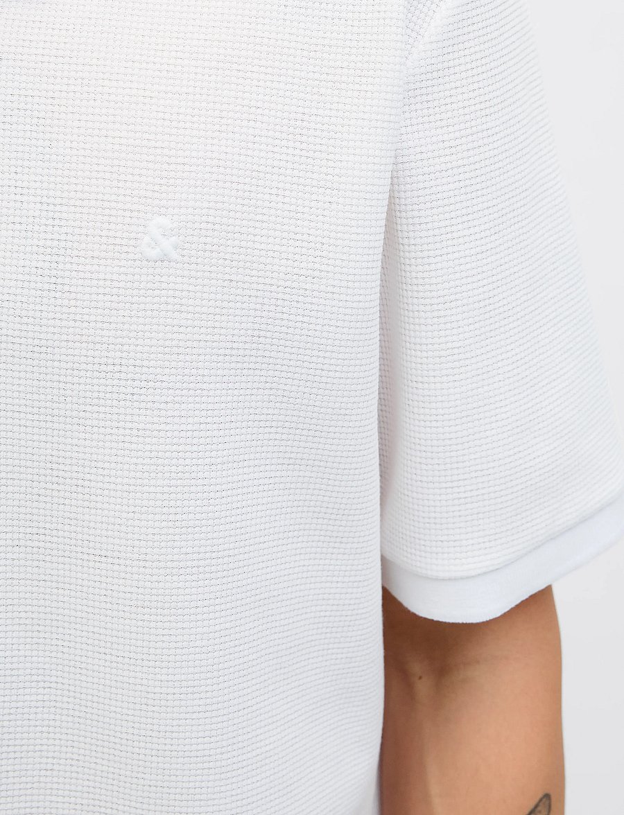 Jack & Jones - JJEAUSTIN ZIP POLO SS NOOS - short-sleeved polos - white - 3