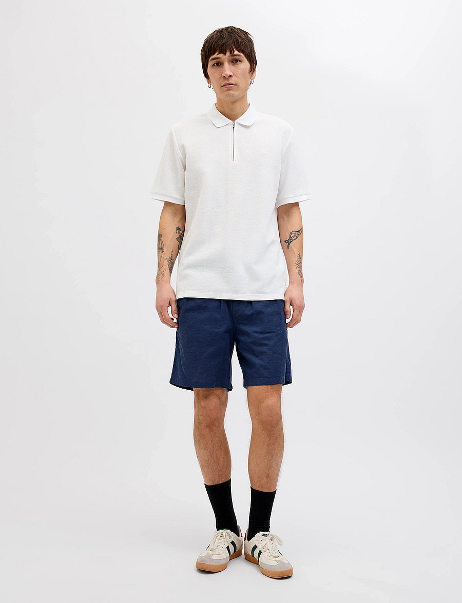 Jack & Jones - JJEAUSTIN ZIP POLO SS NOOS - short-sleeved polos - white - 4