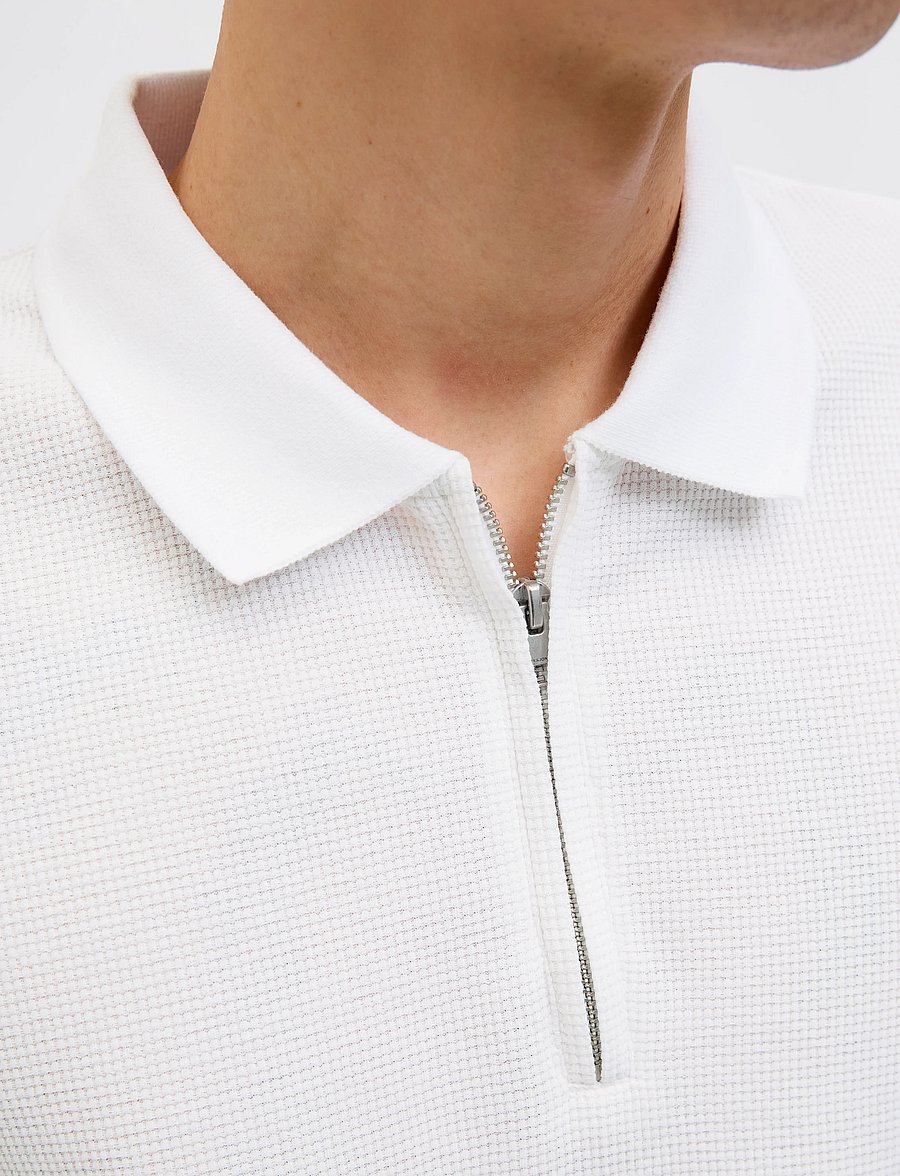Jack & Jones - JJEAUSTIN ZIP POLO SS NOOS - short-sleeved polos - white - 5