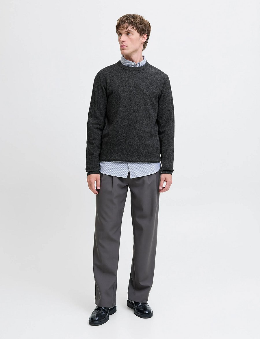 Jack & Jones - JJEPERFECT WOOL KNIT CREW NECK SN - rundhals - black beauty - 5