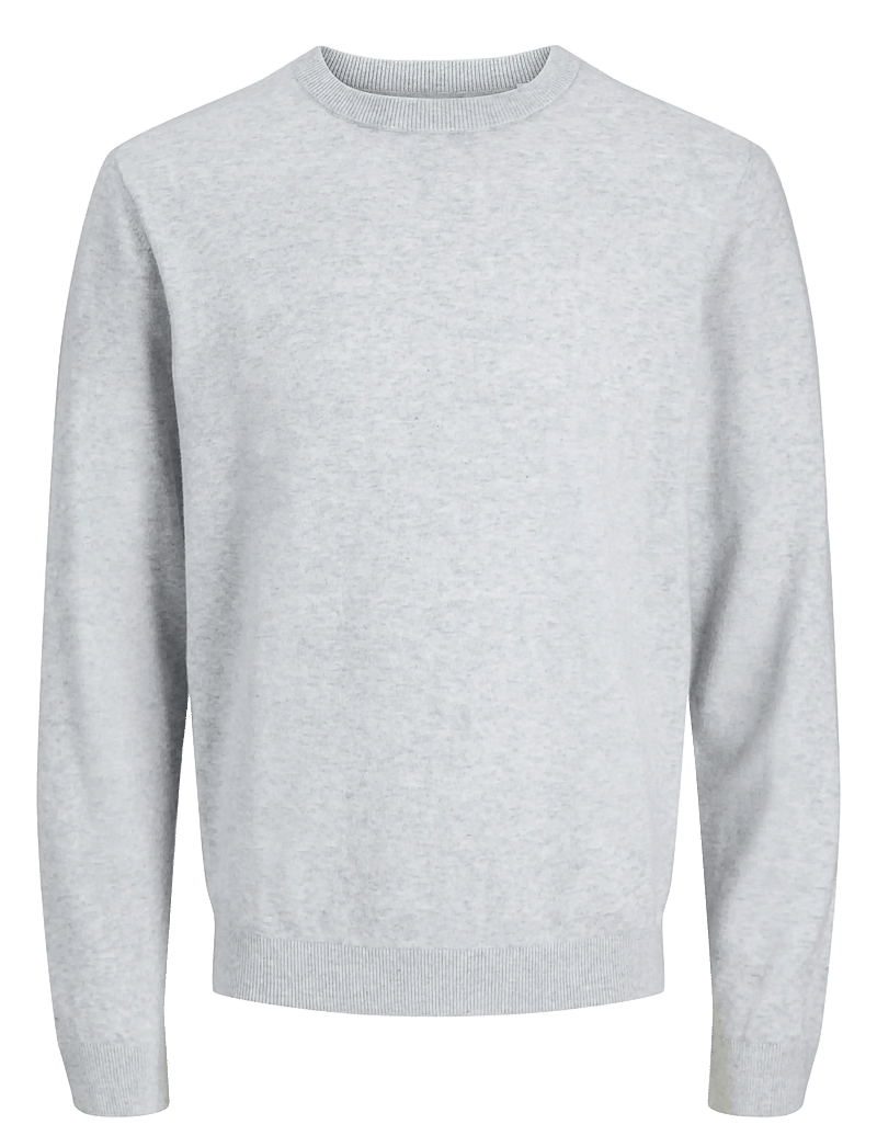 Jack & Jones - JJEPERFECT WOOL KNIT CREW NECK SN - rund hals - light grey melange - 1