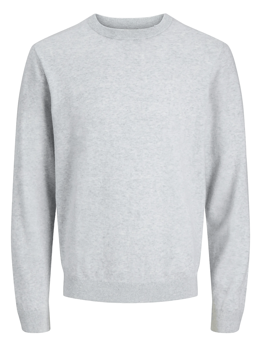 Jack & Jones - JJEPERFECT WOOL KNIT CREW NECK SN - rundhals - light grey melange - 1