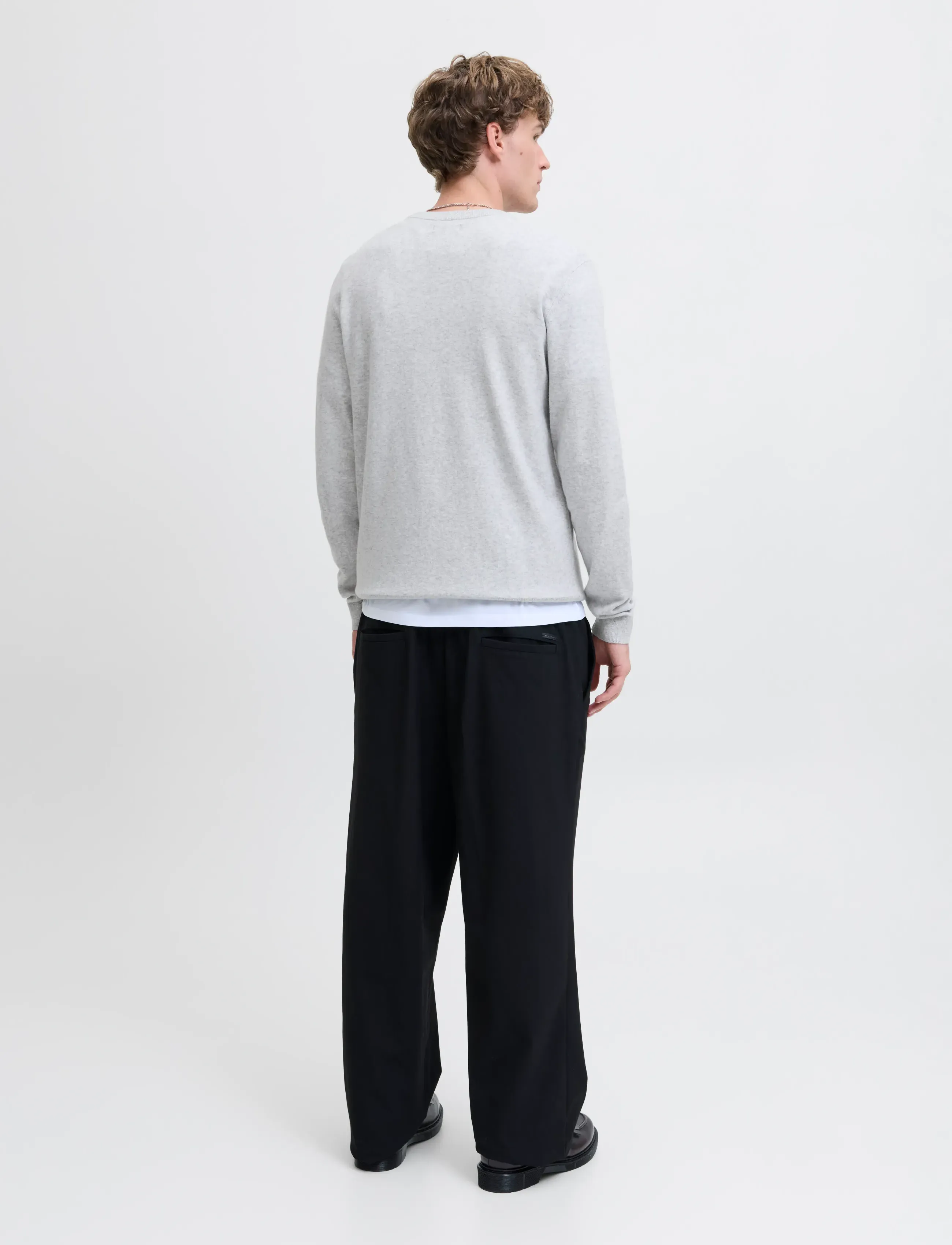 Jack & Jones - JJEPERFECT WOOL KNIT CREW NECK SN - rundhals - light grey melange - 3