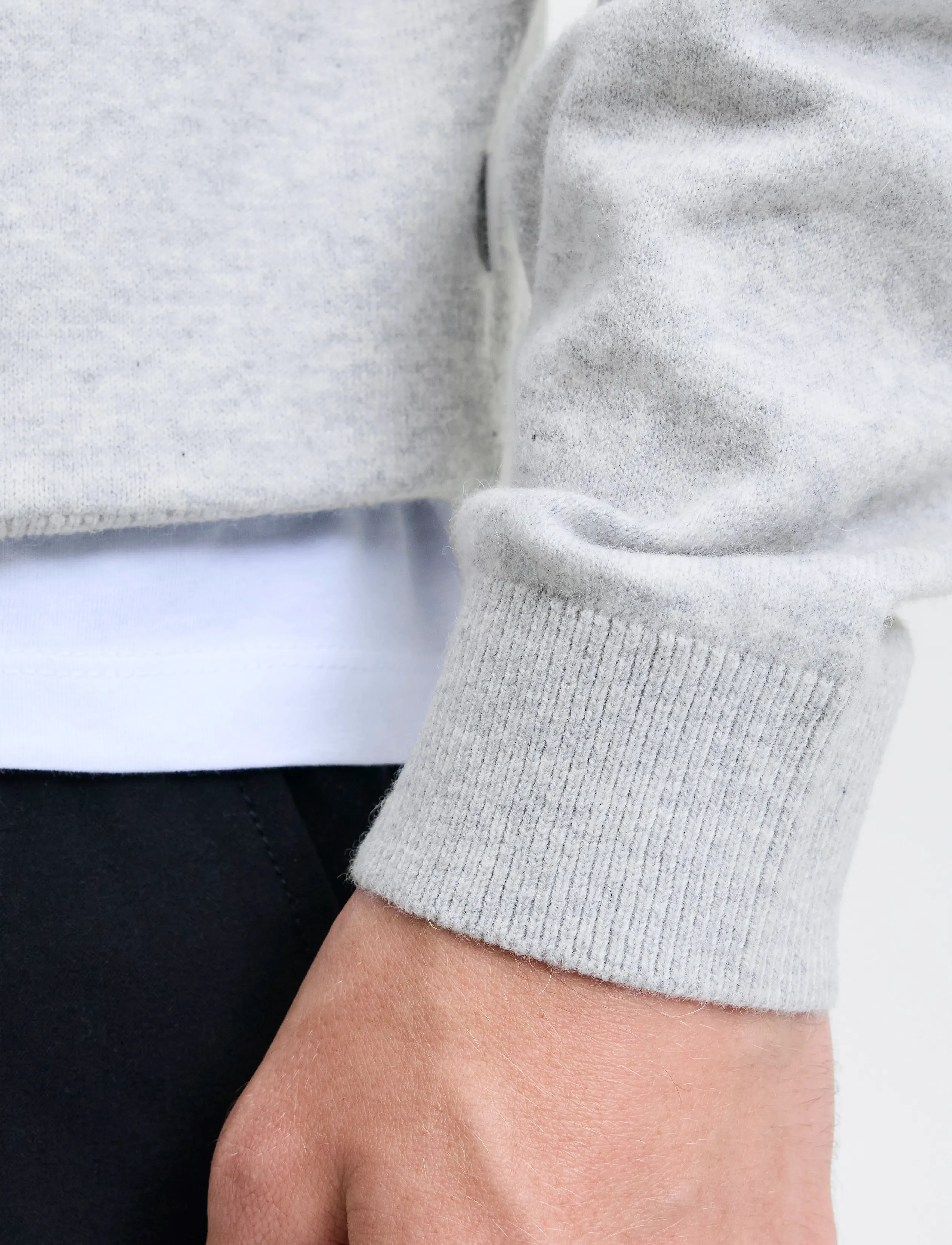 Jack & Jones - JJEPERFECT WOOL KNIT CREW NECK SN - rundhals - light grey melange - 4