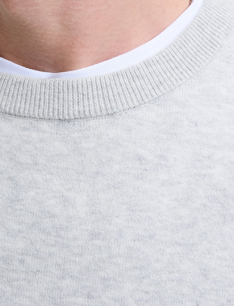 Jack & Jones - JJEPERFECT WOOL KNIT CREW NECK SN - rundhals - light grey melange - 5