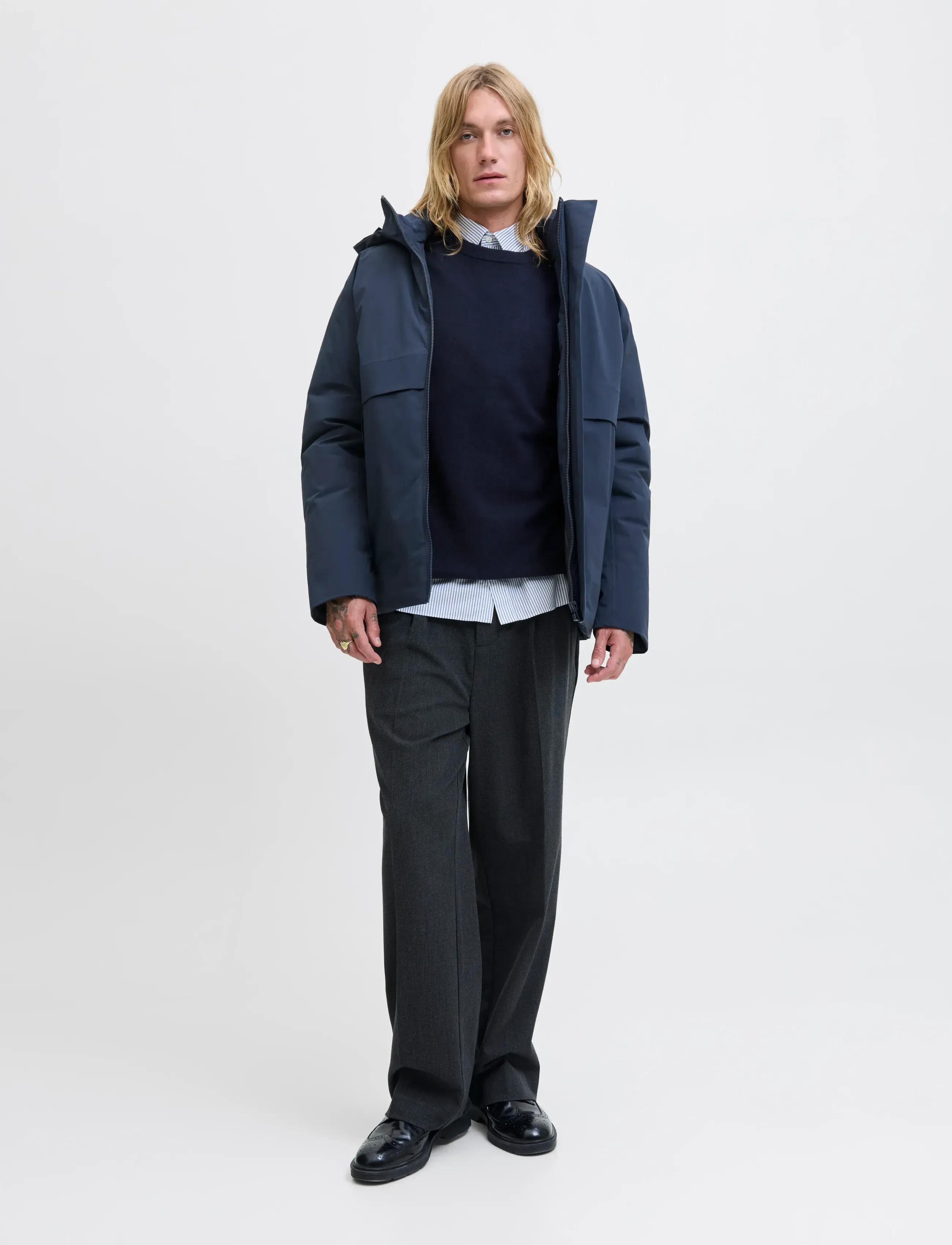 Jack & Jones - JJEPERFECT WOOL KNIT CREW NECK SN - strickmode - maritime blue - 5
