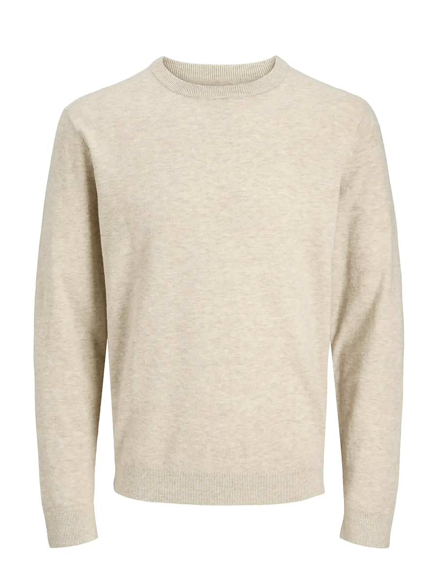 Jack & Jones - JJEPERFECT WOOL KNIT CREW NECK SN - rundhalsad - oatmeal - 1