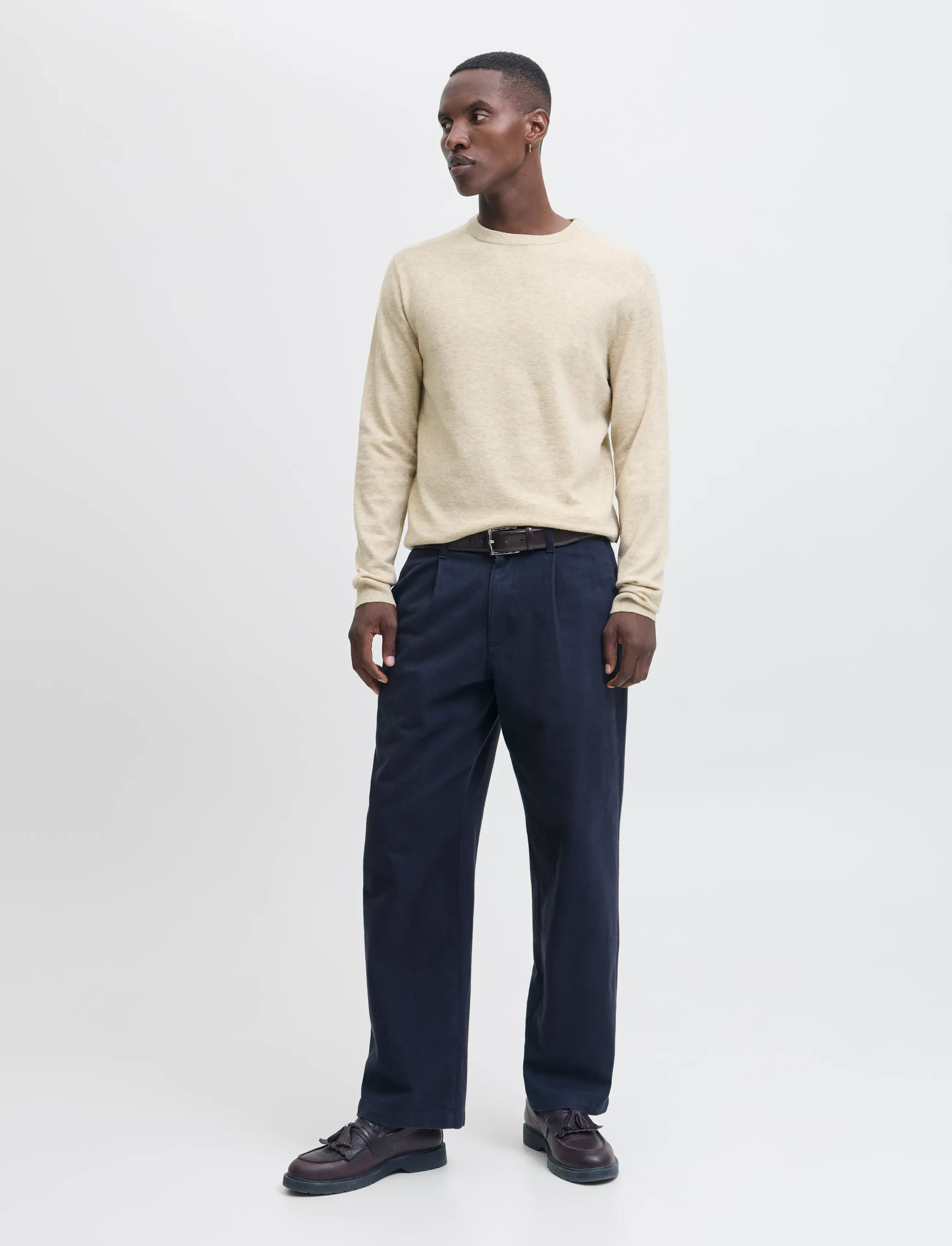 Jack & Jones - JJEPERFECT WOOL KNIT CREW NECK SN - rundhalsad - oatmeal - 3