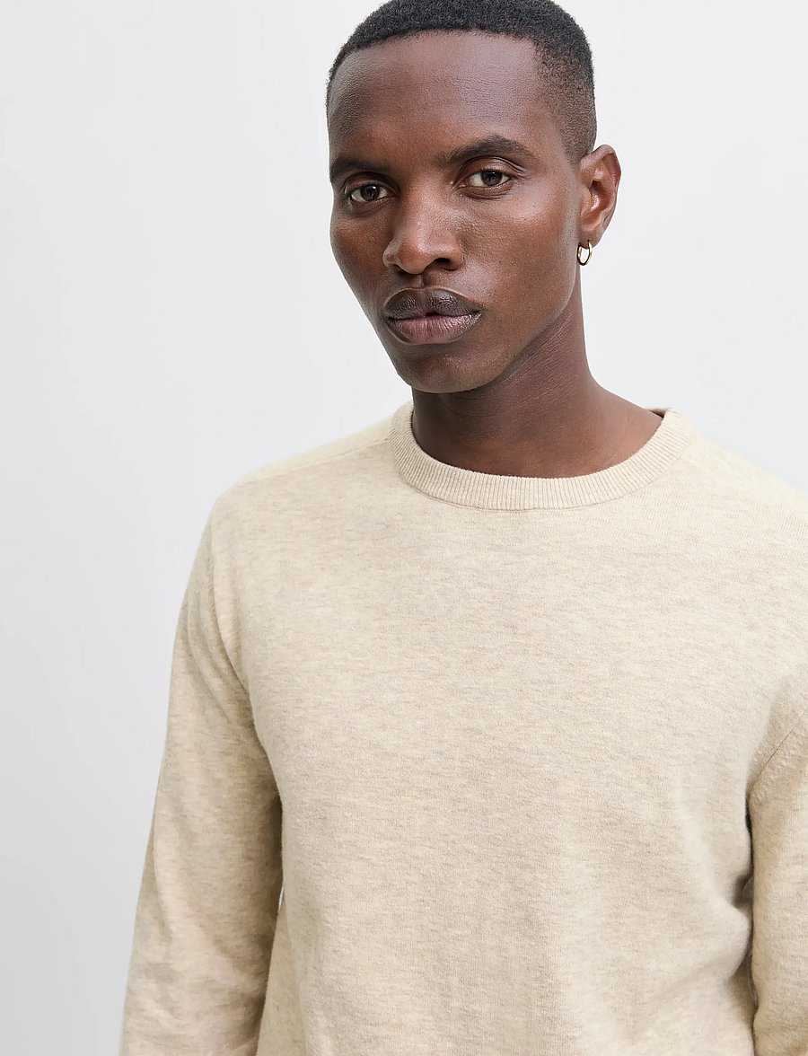 Jack & Jones - JJEPERFECT WOOL KNIT CREW NECK SN - rundhalsad - oatmeal - 5