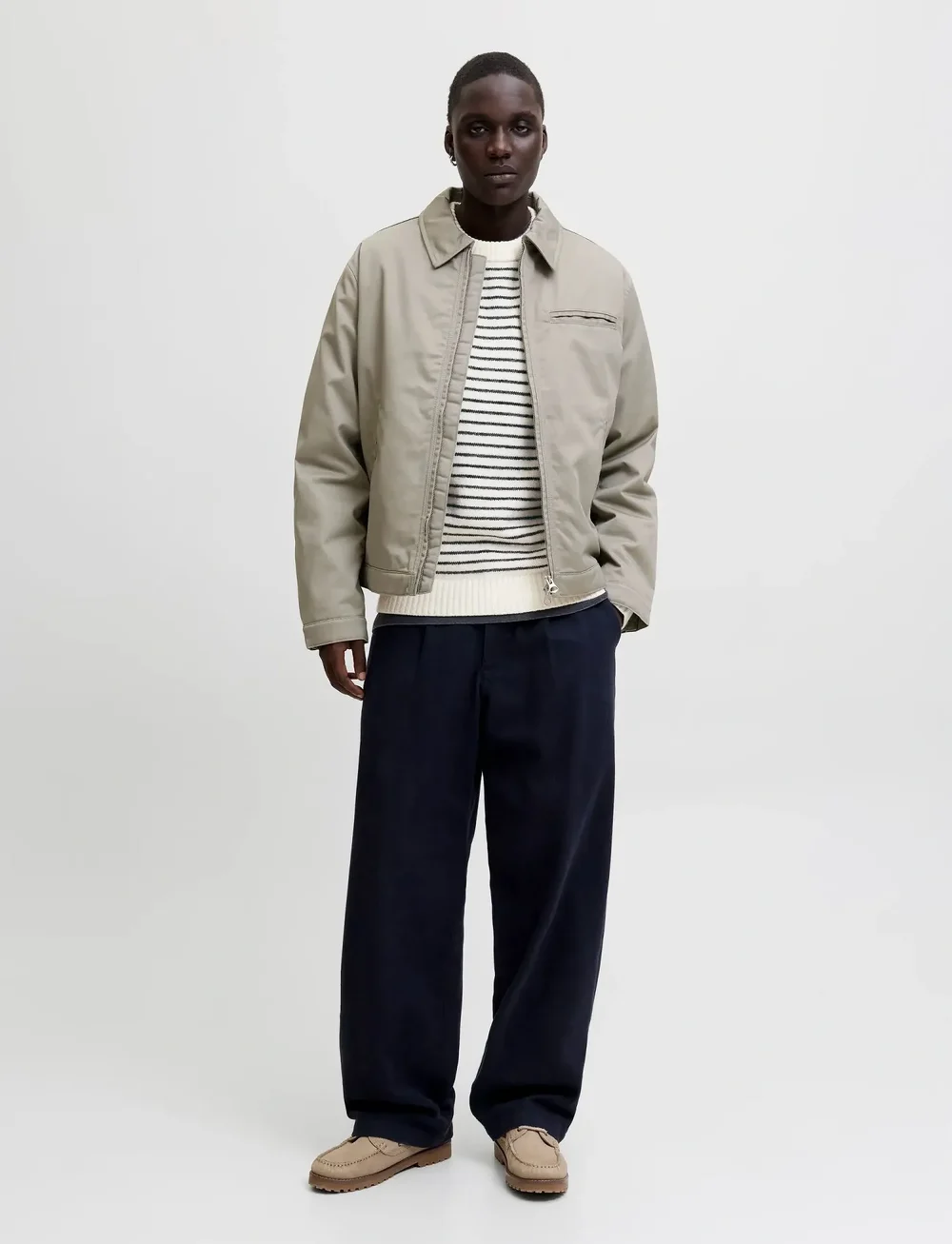 Jack & Jones - JJSOHO OLLIE STRIPE KNIT CREW NECK - rundhals - antique white - 3