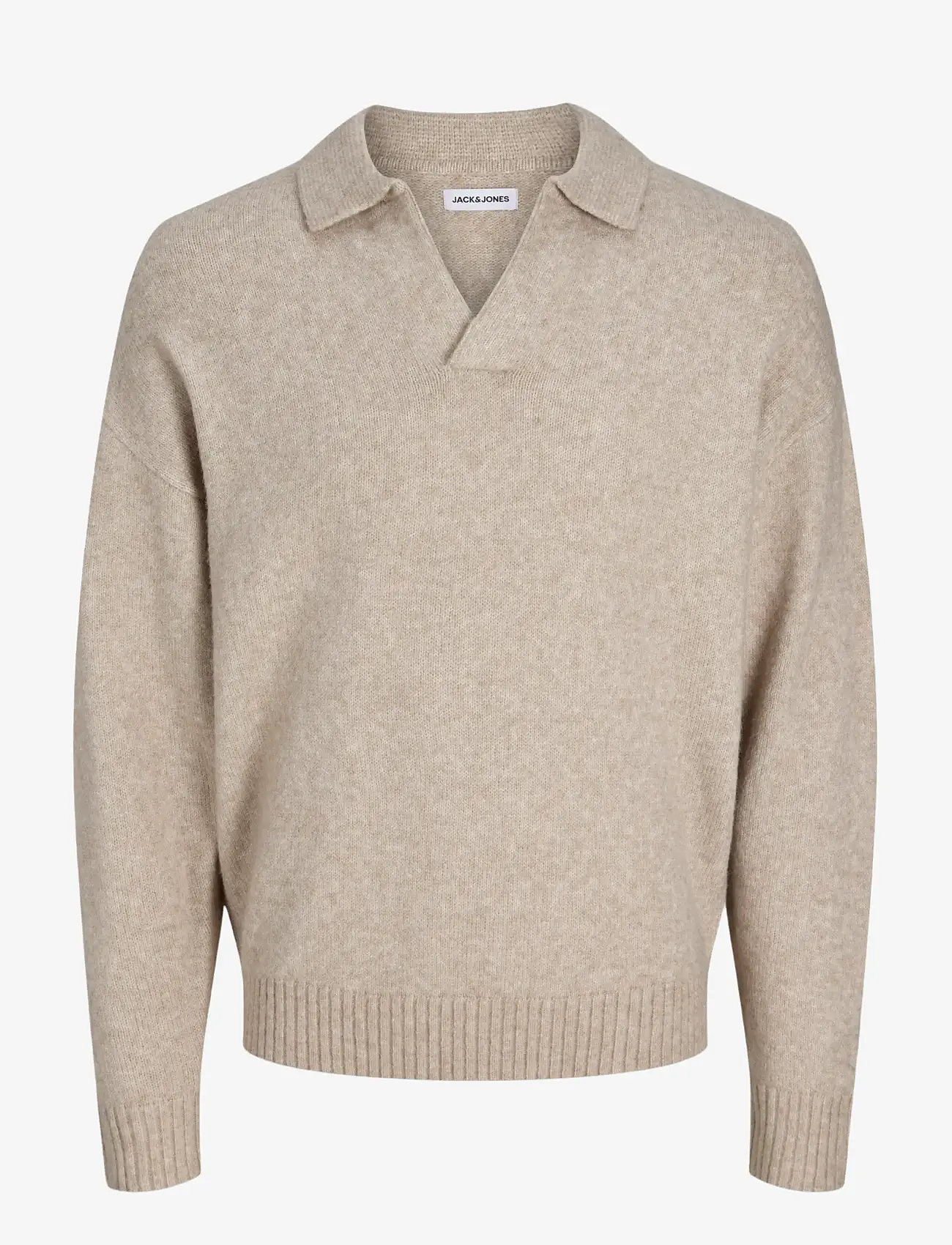 Jack & Jones - JJSOHO OLLIE KNIT SPLIT NECK LN - langärmelige gestrickte polohemden - atmosphere - 1