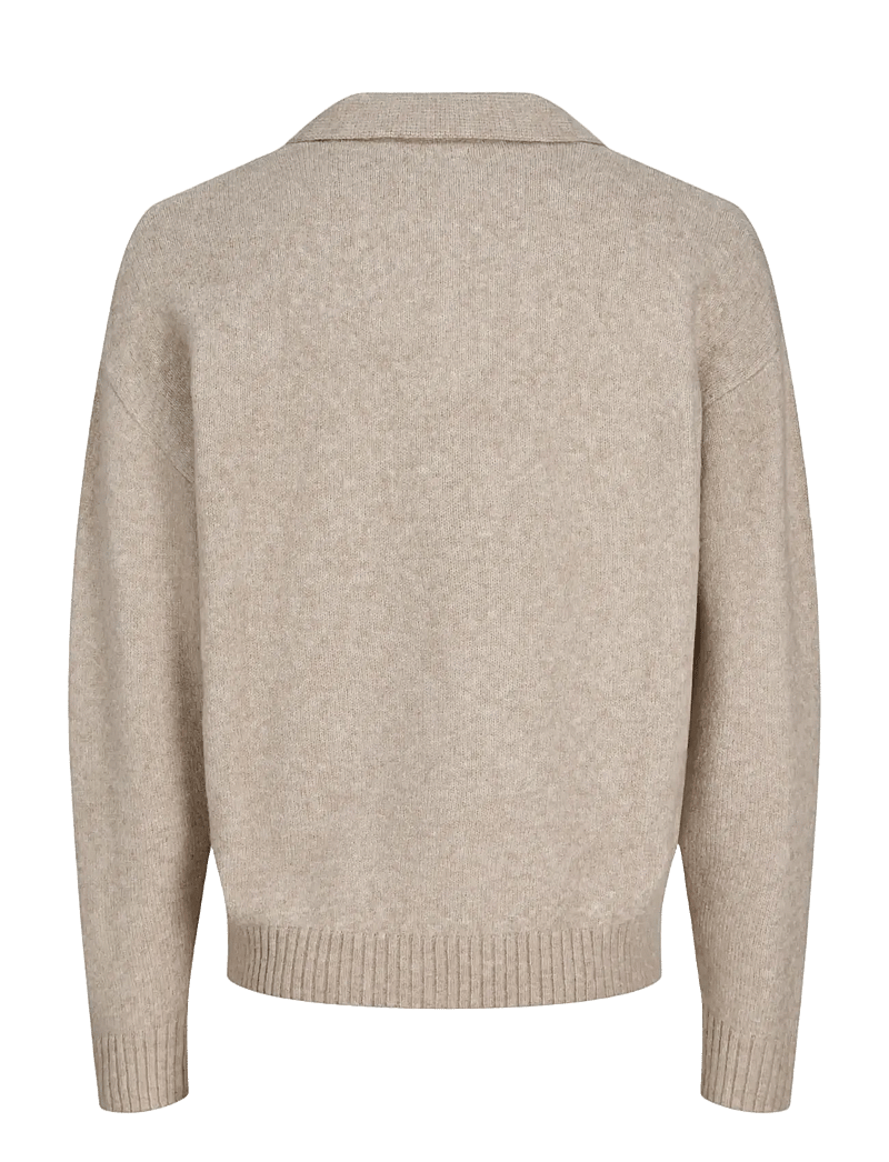 Jack & Jones - JJSOHO OLLIE KNIT SPLIT NECK LN - langärmelige gestrickte polohemden - atmosphere - 2