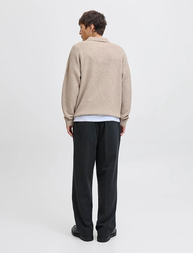 Jack & Jones - JJSOHO OLLIE KNIT SPLIT NECK LN - langärmelige gestrickte polohemden - atmosphere - 4