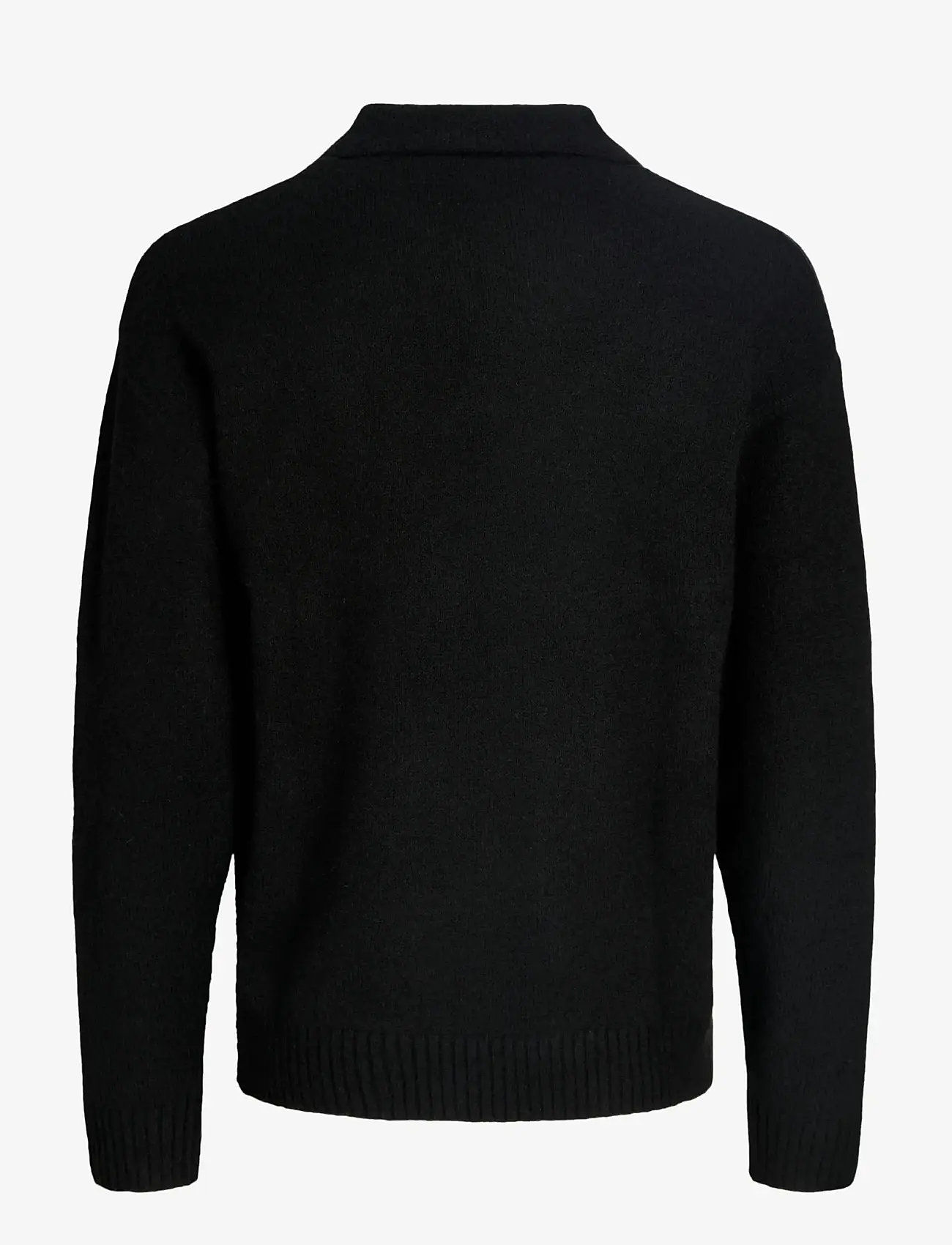 Jack & Jones - JJSOHO OLLIE KNIT SPLIT NECK LN - poloer i strik med lange ærmer - black - 2