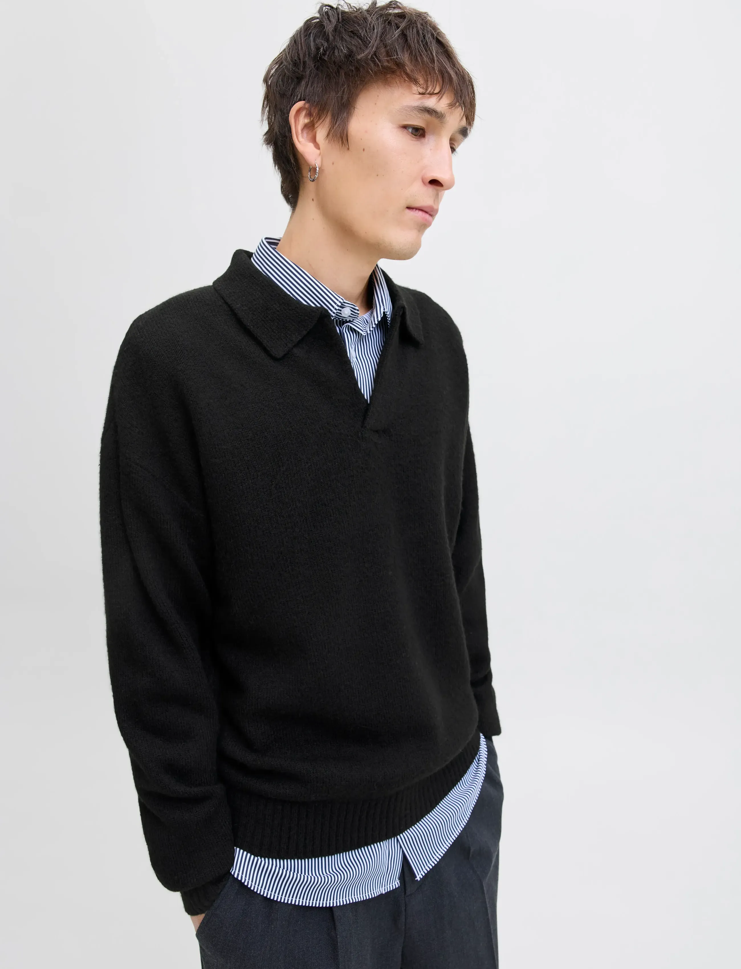 JACK & JONES Jjsoho Ollie Knit Split Neck Ln långärmade t-shirts herr – bild 5
