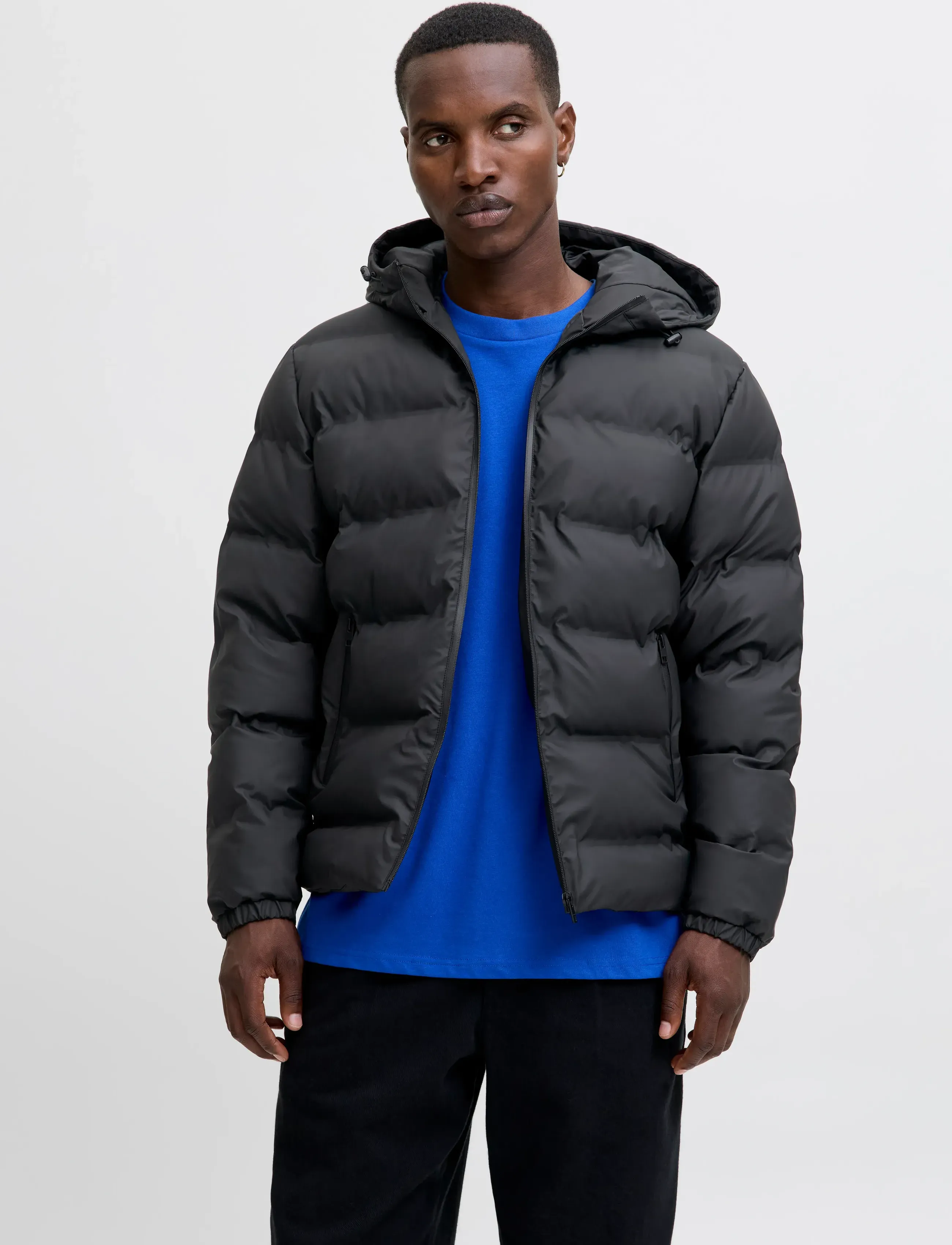 Jack & Jones JJELEMENTS PU PUFFER SN - Overtøj - BLACK / black