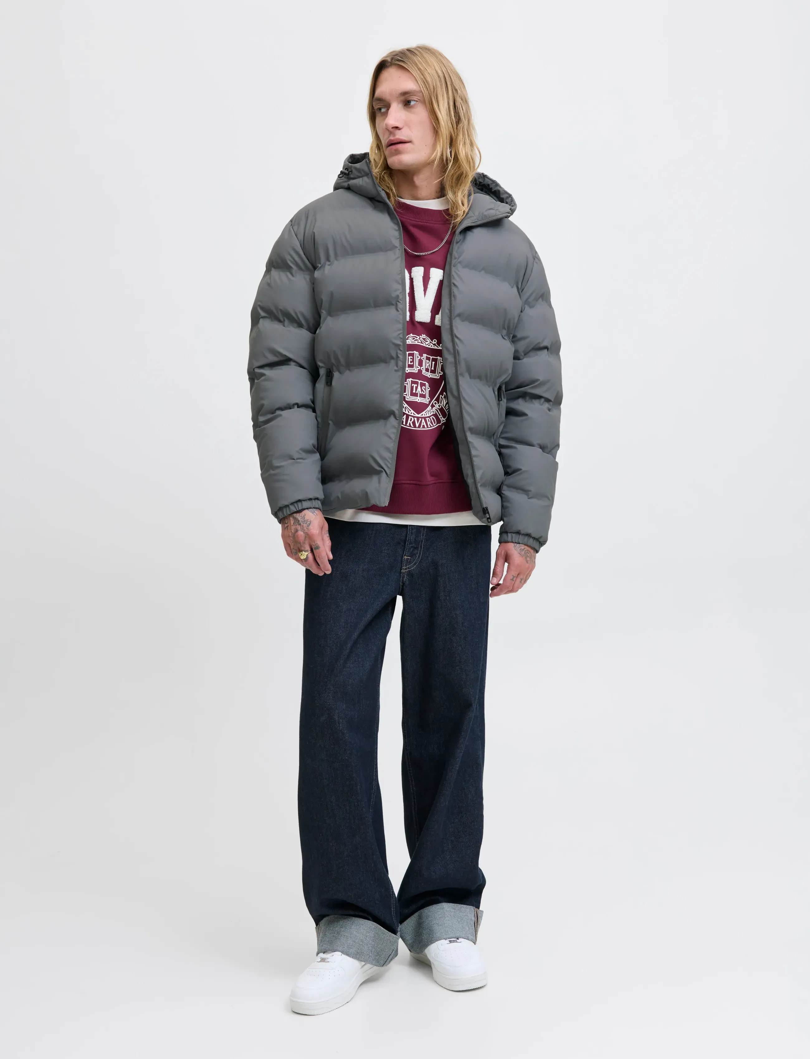 Jack & Jones - JJELEMENTS PU PUFFER SN - dūnu jakas - castlerock - 5