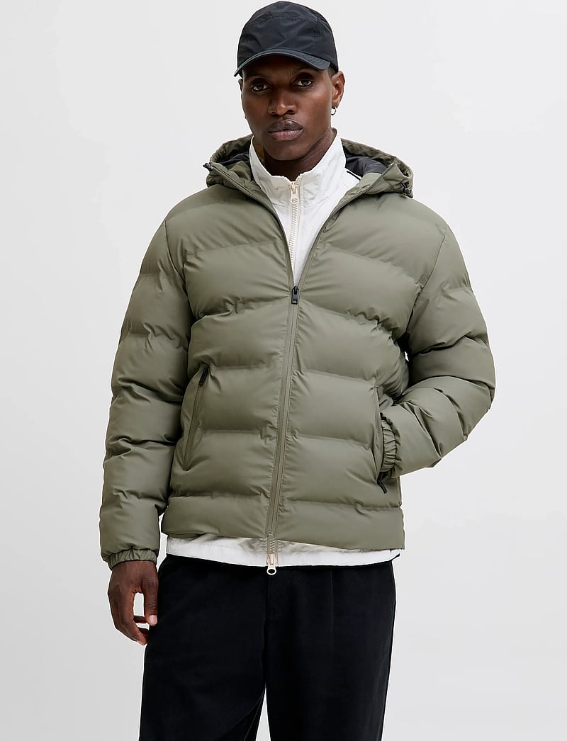 Jack & Jones - JJELEMENTS PU PUFFER SN - daunenjacken - dusty olive - 0