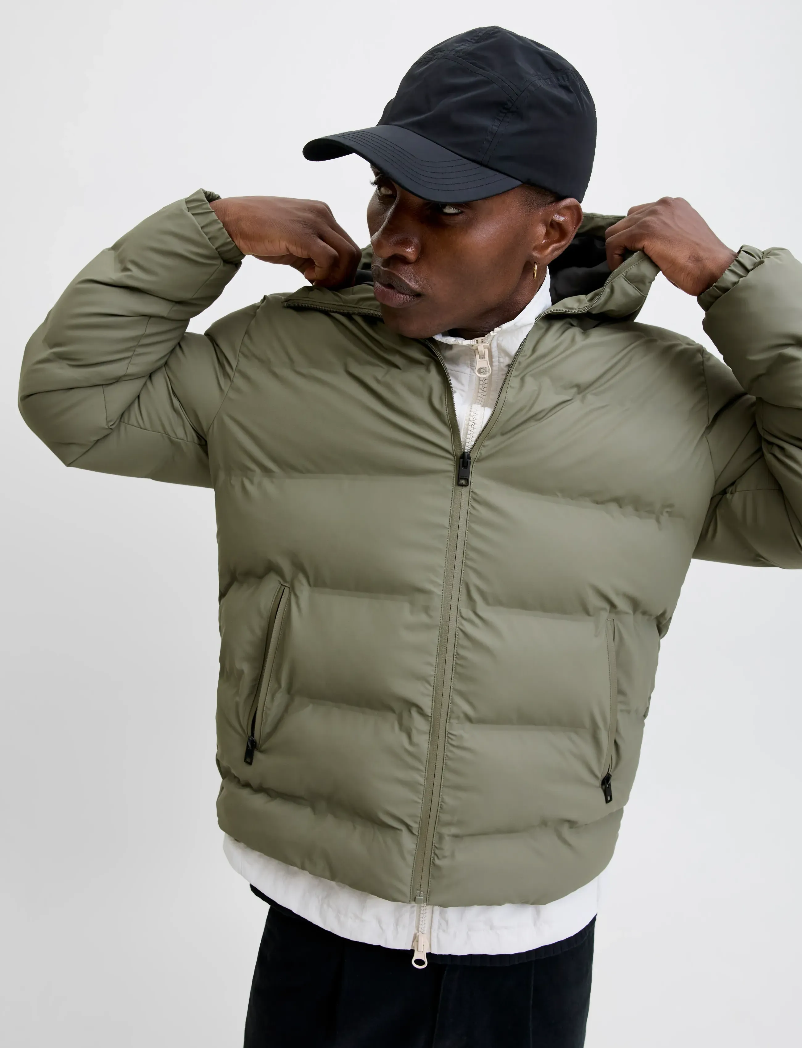 Jack & Jones - JJELEMENTS PU PUFFER SN - down jackets - dusty olive - 5