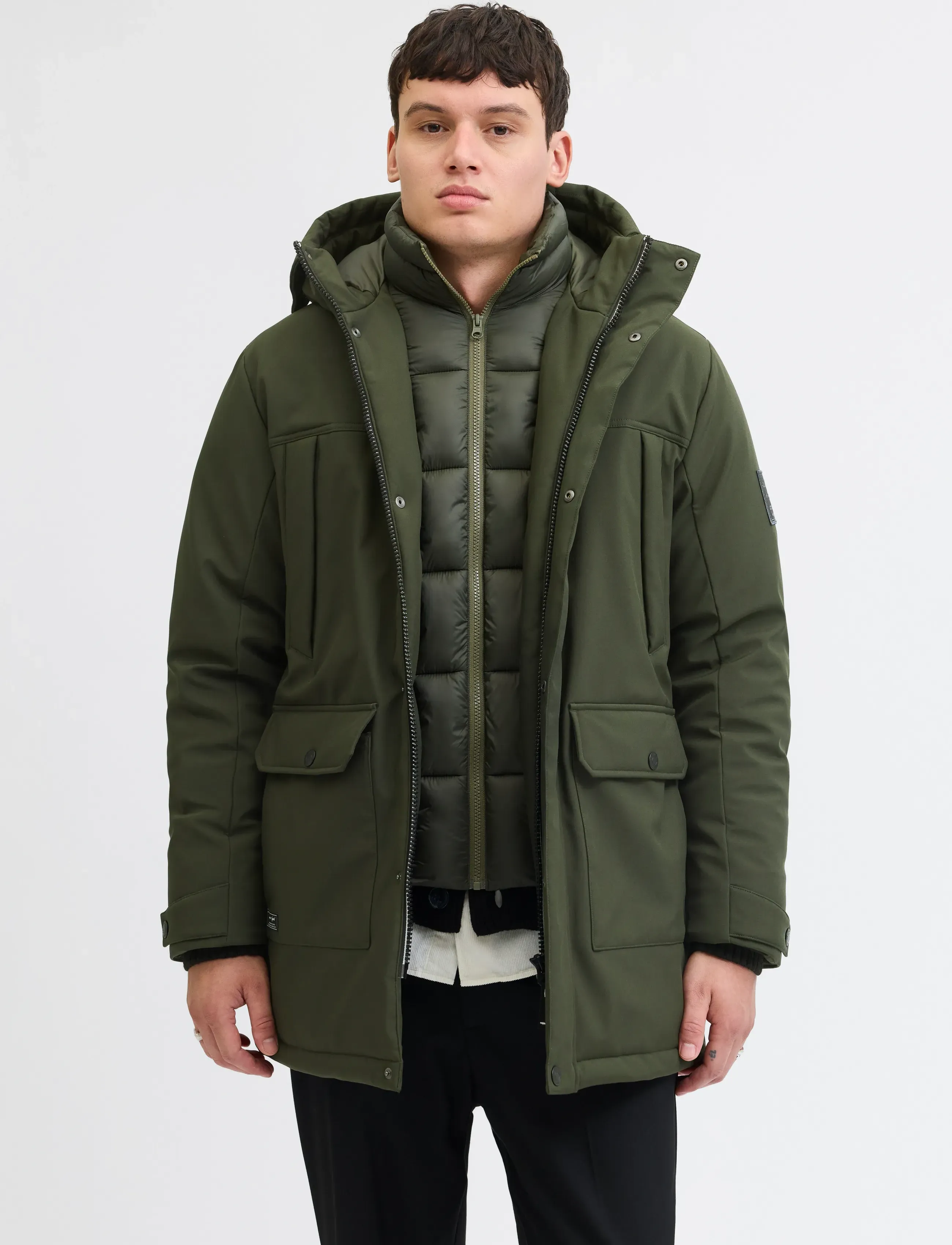 Jack & Jones Jjfinn Softshell Parka, M, Green, Jakker > Parkaer, Herre