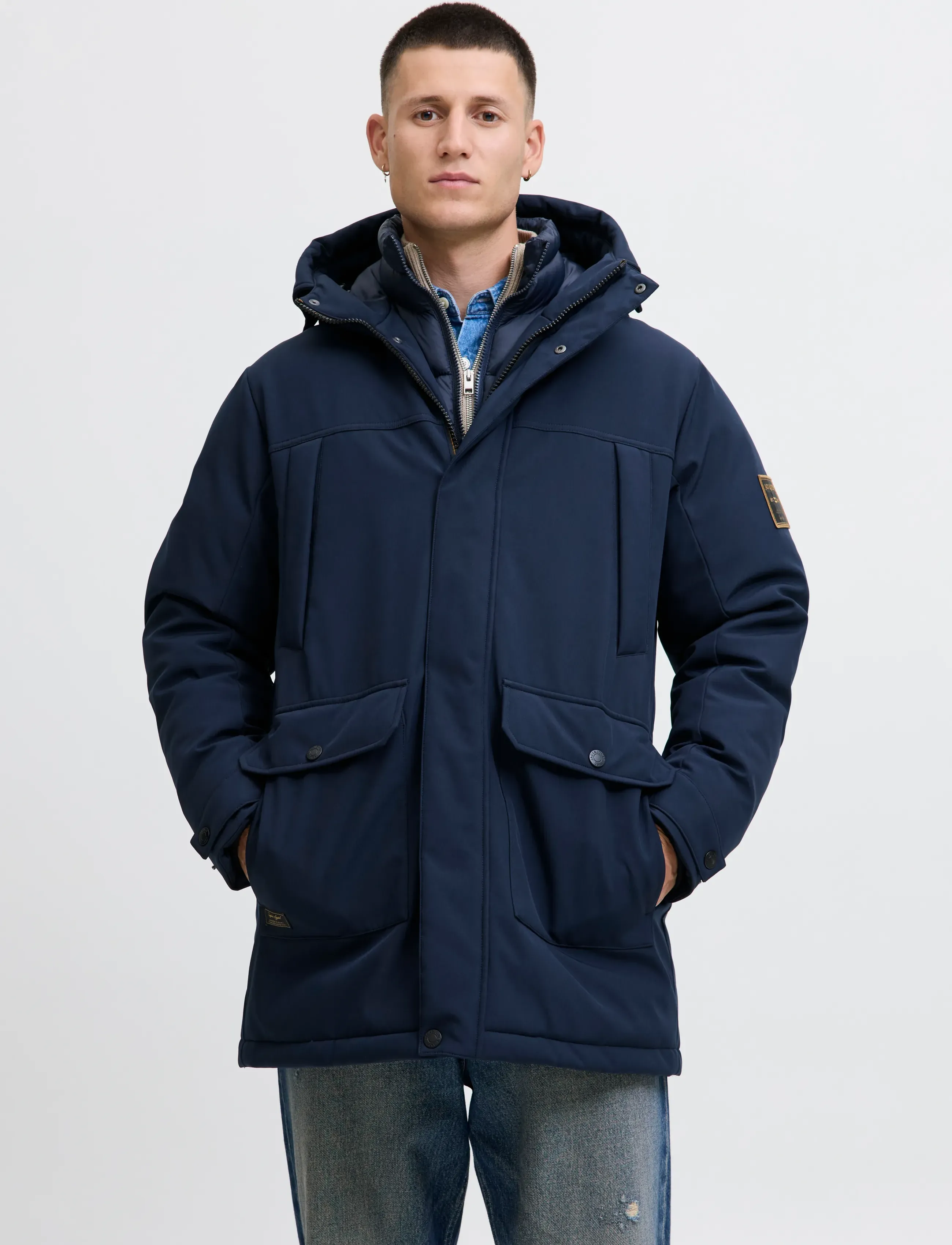 Jack & Jones Jjfinn Softshell Parka, M, Navy, Jakker > Parkaer, Herre