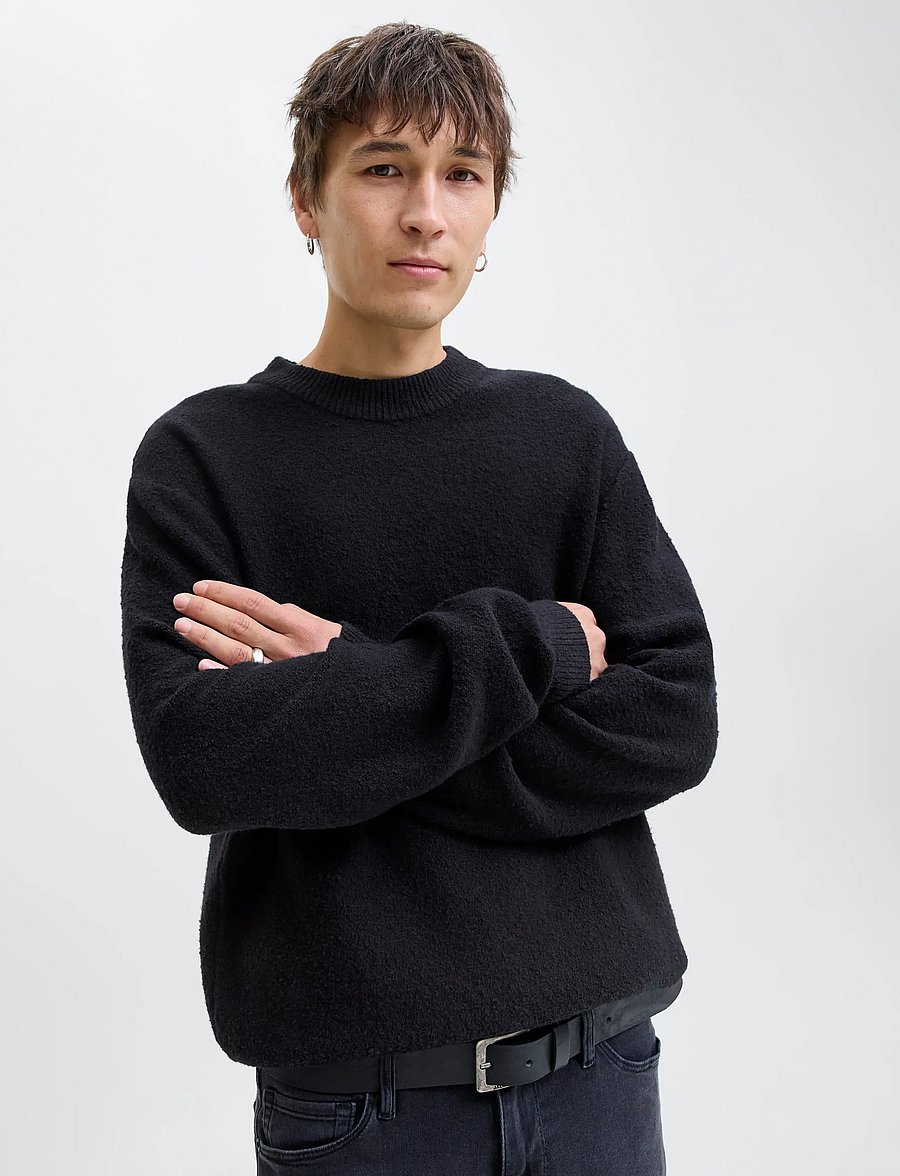 Jack & Jones - JJSPENCE KNIT CREW NECK - megztiniai su apvalia apykakle - black - 4