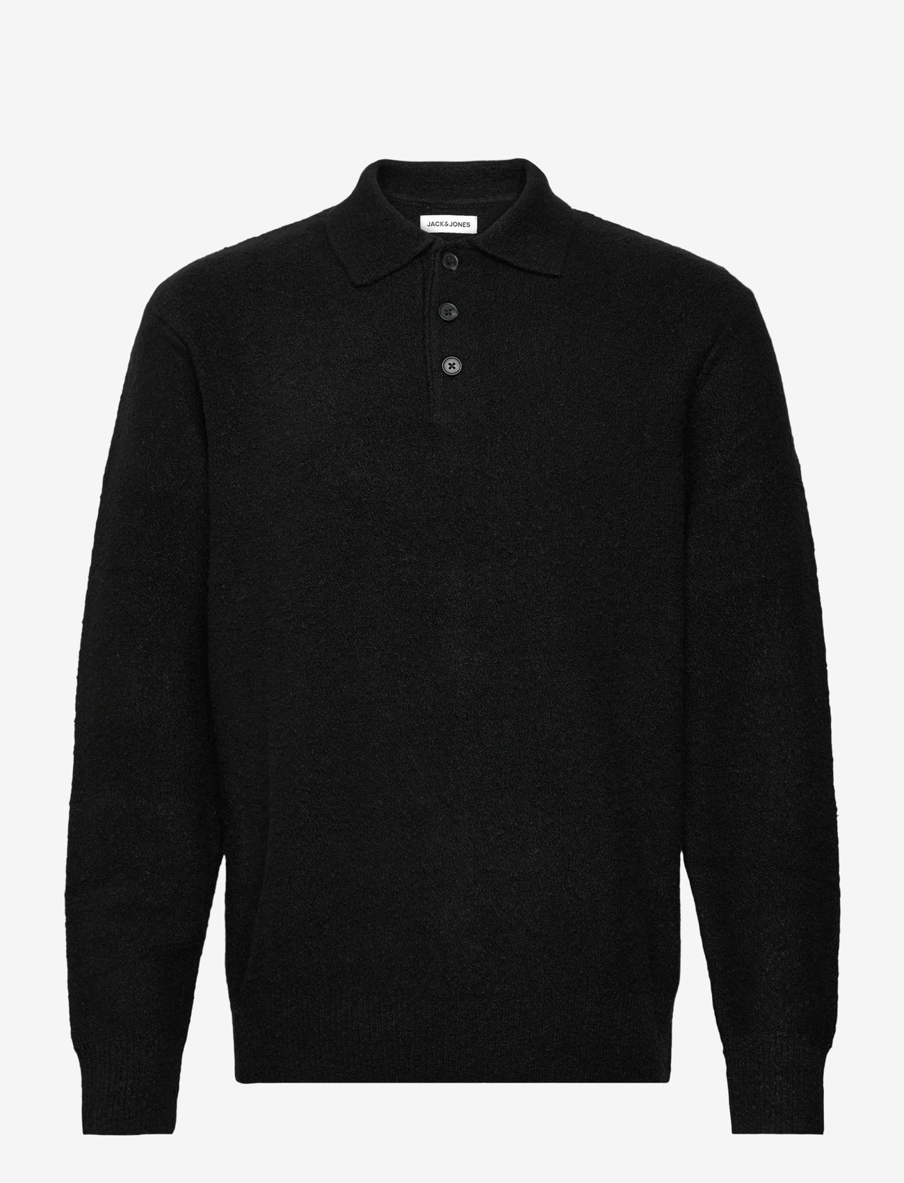 Jack & Jones - JJSPENCE KNIT POLO LS - poloer i strik med lange ærmer - black - 0