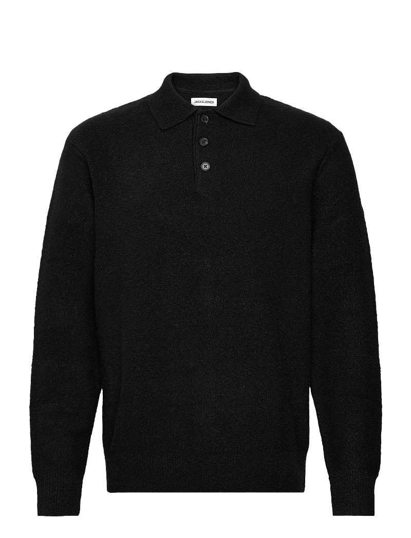 Jack & Jones - JJSPENCE KNIT POLO LS - poloer i strik med lange ærmer - black - 0
