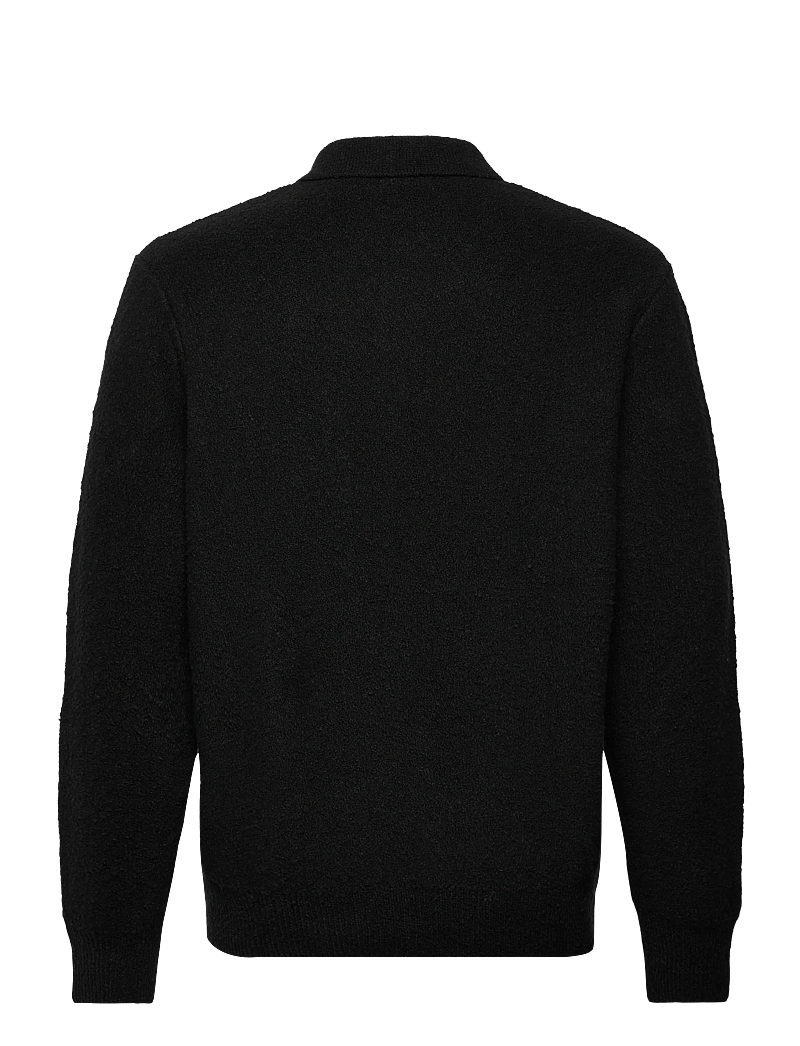 Jack & Jones - JJSPENCE KNIT POLO LS - poloer i strik med lange ærmer - black - 1
