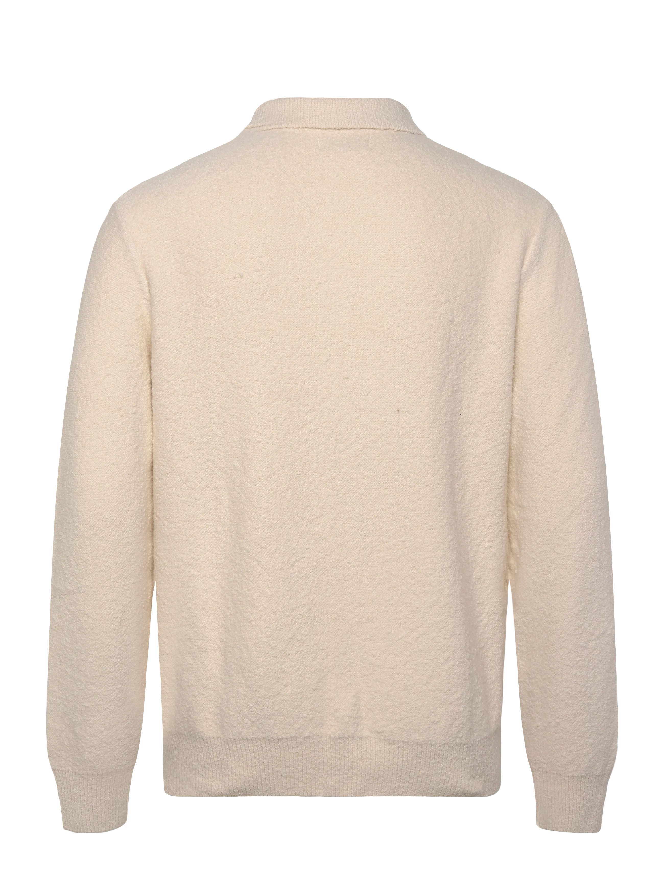 Jack & Jones - JJSPENCE KNIT POLO LS - långärmade stickade pikétröjor - sea salt - 1
