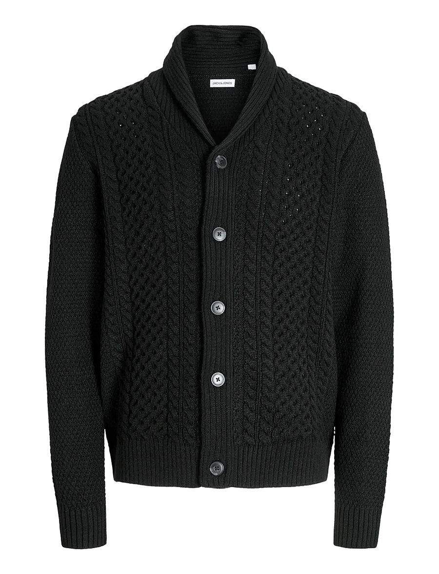 Jack & Jones - JJPAUL KNIT SHAWL CARDIGAN - cardigans - black - 1