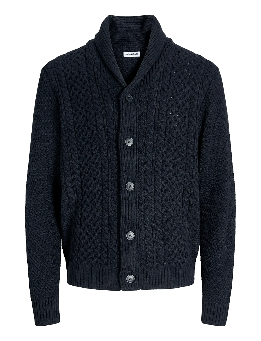 Jack & Jones - JJPAUL KNIT SHAWL CARDIGAN - cardigans - sky captain - 1