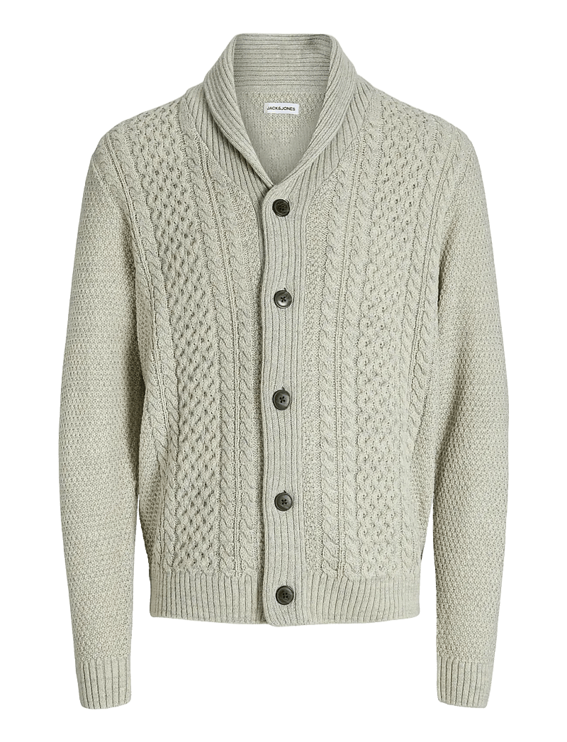Jack & Jones - JJPAUL KNIT SHAWL CARDIGAN - cardigans - white melange - 1
