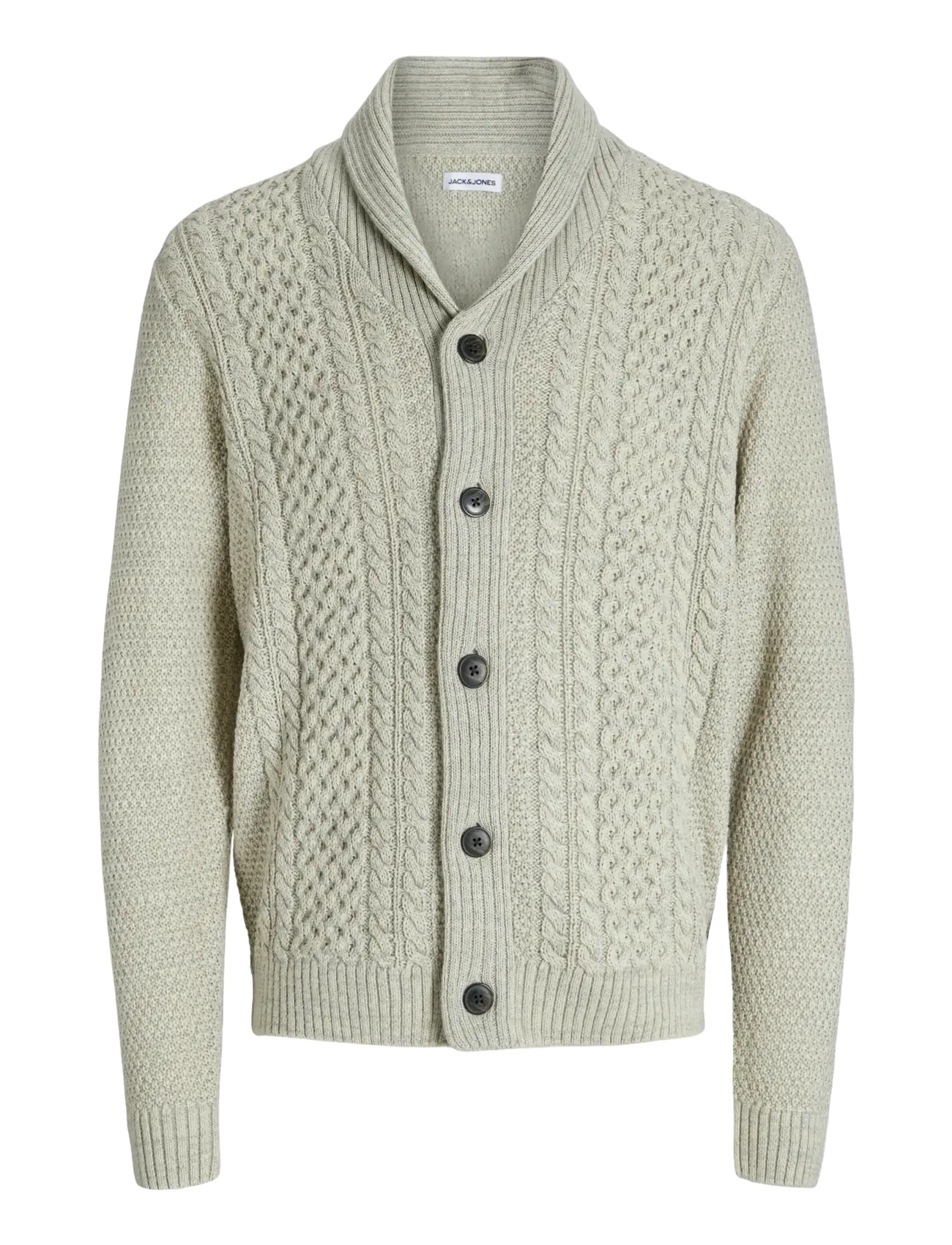 Jack & Jones - JJPAUL KNIT SHAWL CARDIGAN - cardigans - white melange - 1