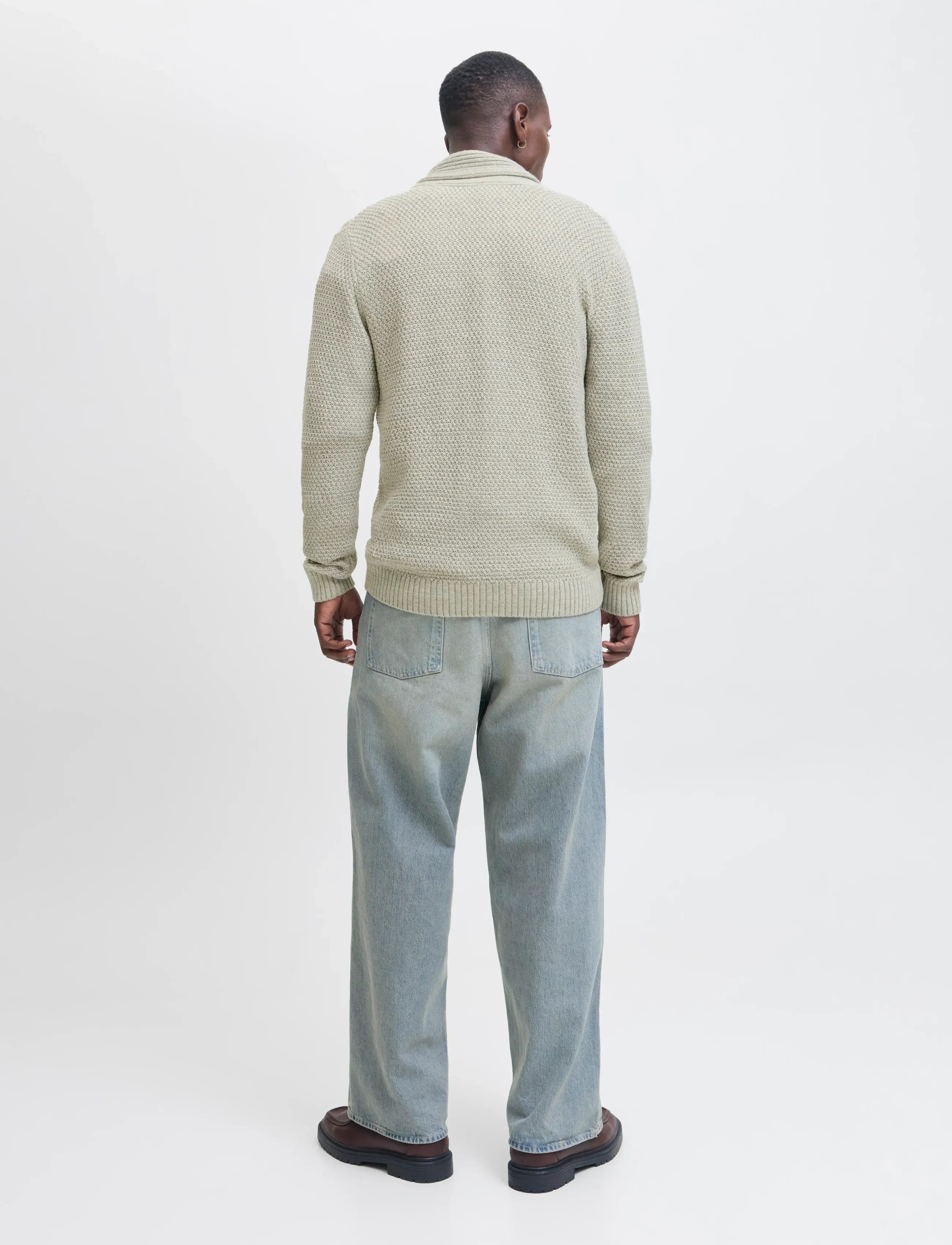 Jack & Jones - JJPAUL KNIT SHAWL CARDIGAN - cardigans - white melange - 2