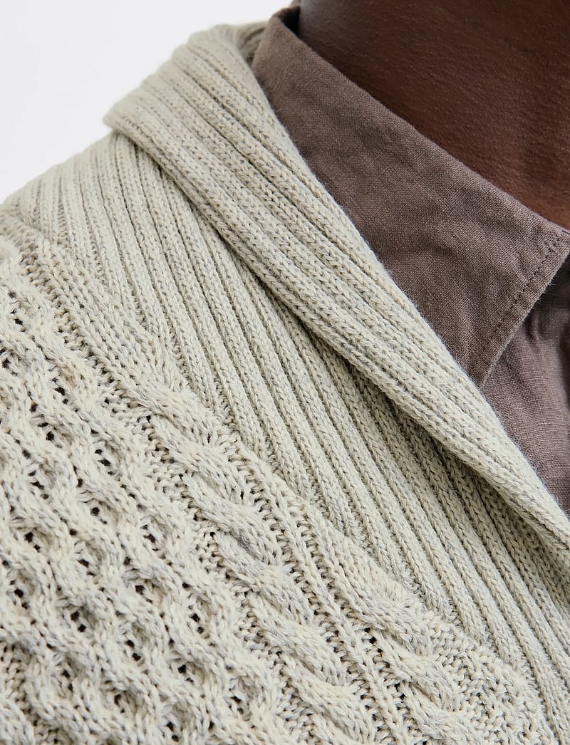 Jack & Jones - JJPAUL KNIT SHAWL CARDIGAN - cardigans - white melange - 4