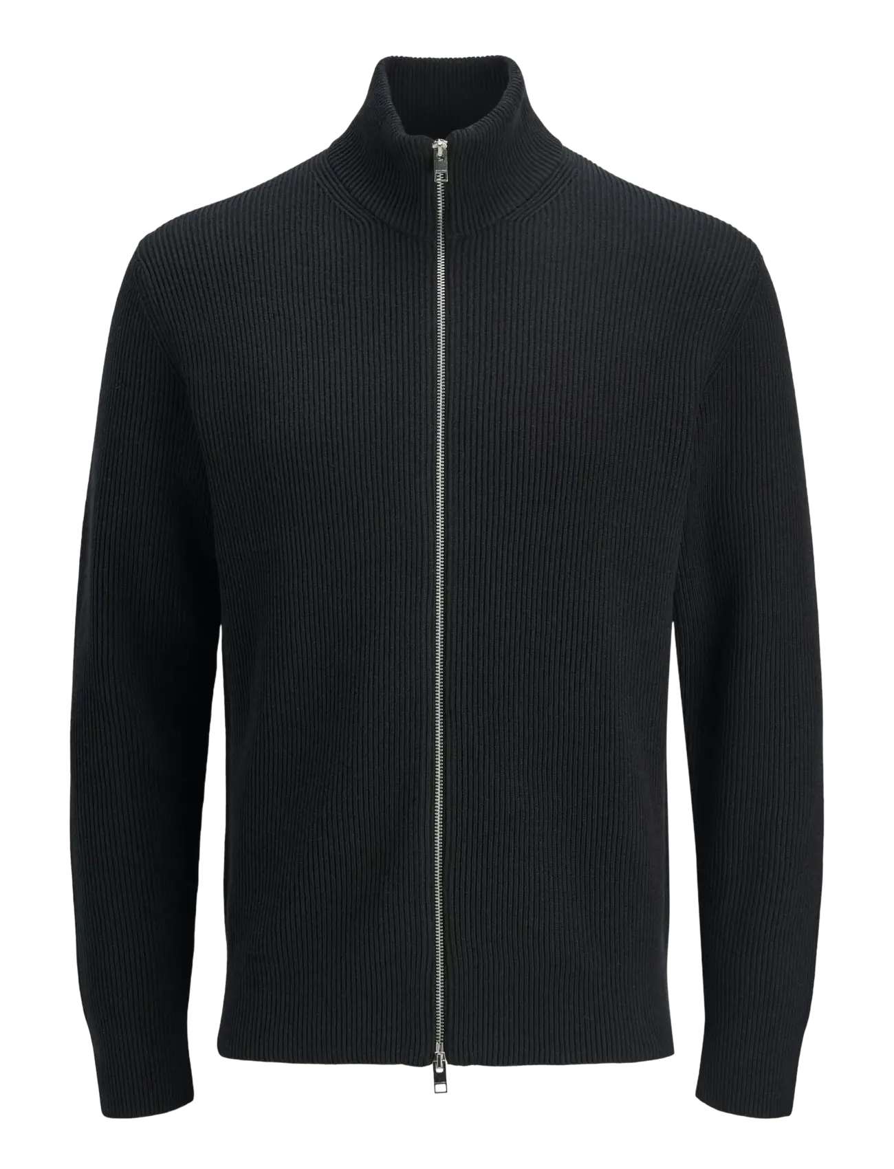 Jack & Jones JJEPERFECT KNIT ZIP CARDIGAN SN - Pullover mit durchgehendem Reißverschluss - BLACK / black