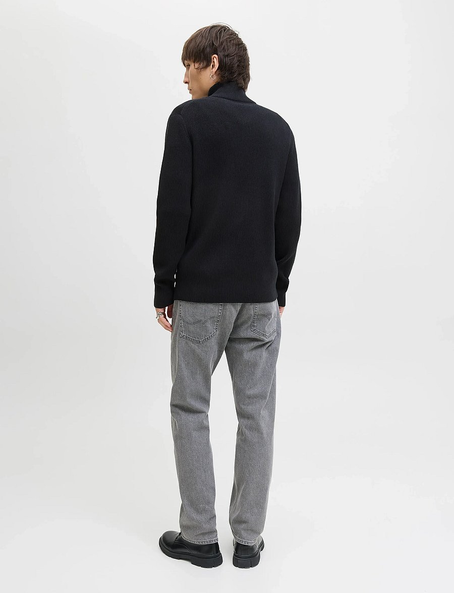 Jack & Jones - JJEPERFECT KNIT ZIP CARDIGAN SN - full zip jumpers - black - 2