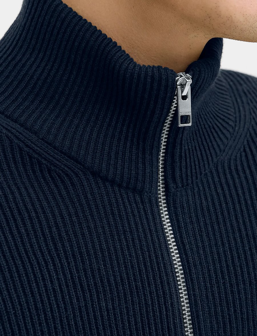 Jack & Jones - JJEPERFECT KNIT ZIP CARDIGAN SN - pullover mit durchgehendem reißverschluss - sky captain - 4