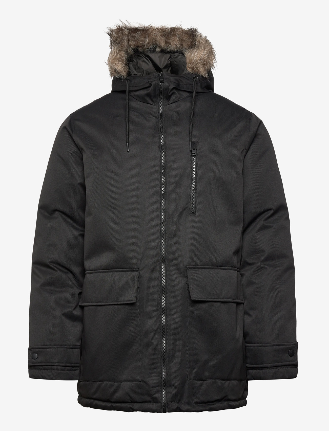 Jack & Jones - JJCHARLIE DETACHABLE FAUX FUR PARKA - vinterjackor - black - 1