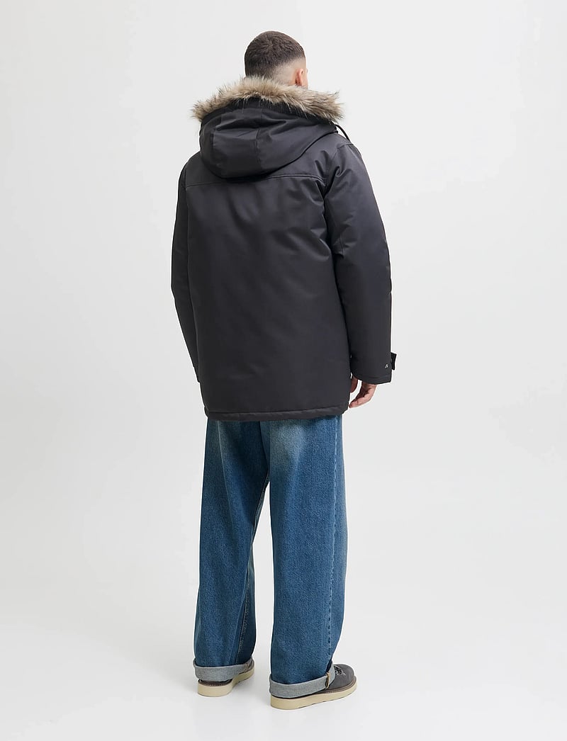 Jack & Jones - JJCHARLIE DETACHABLE FAUX FUR PARKA - winterjacken - black - 3