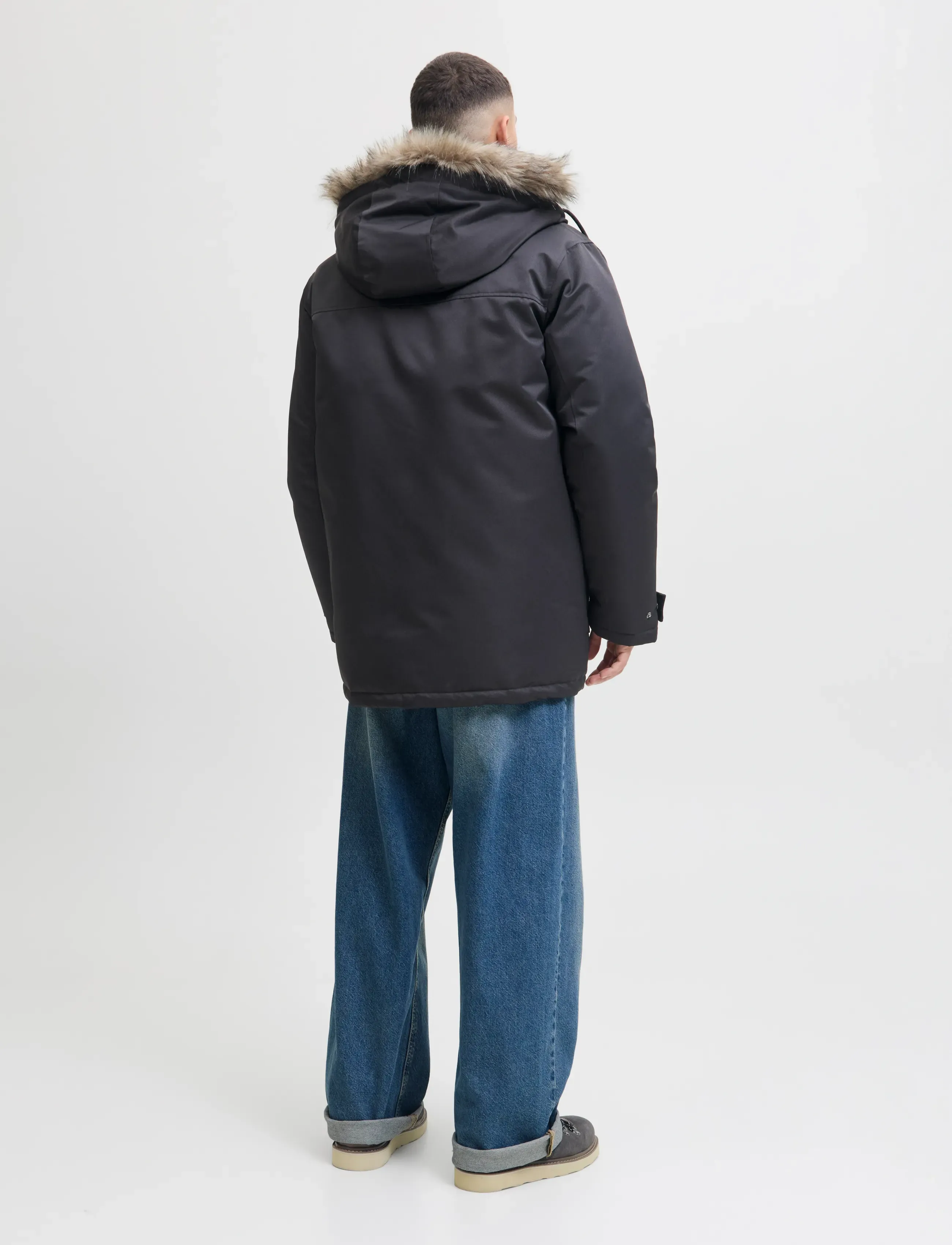 Jack & Jones - JJCHARLIE DETACHABLE FAUX FUR PARKA - parkas - black - 3