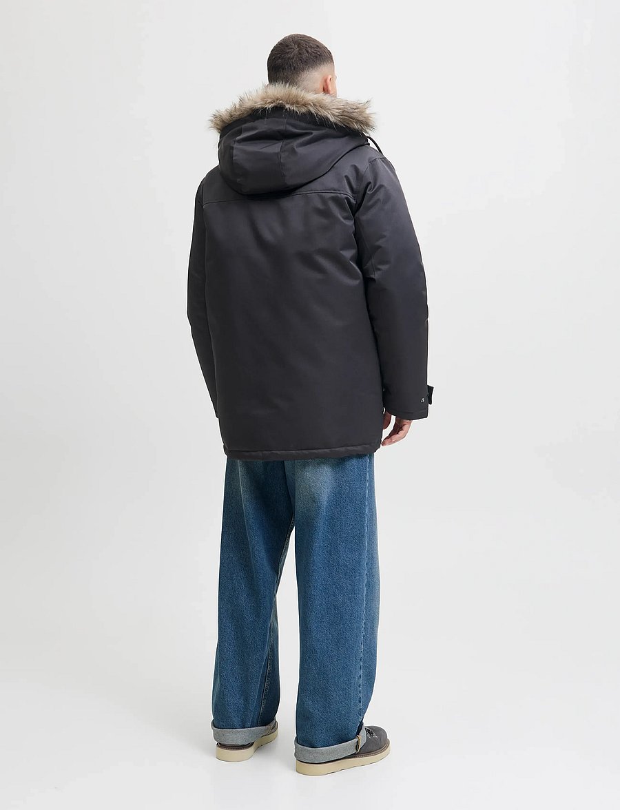 Jack & Jones - JJCHARLIE DETACHABLE FAUX FUR PARKA - parkas - black - 3