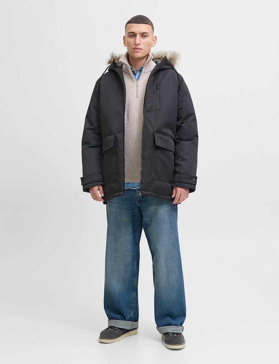 Jack & Jones - JJCHARLIE DETACHABLE FAUX FUR PARKA - parkas - black - 4