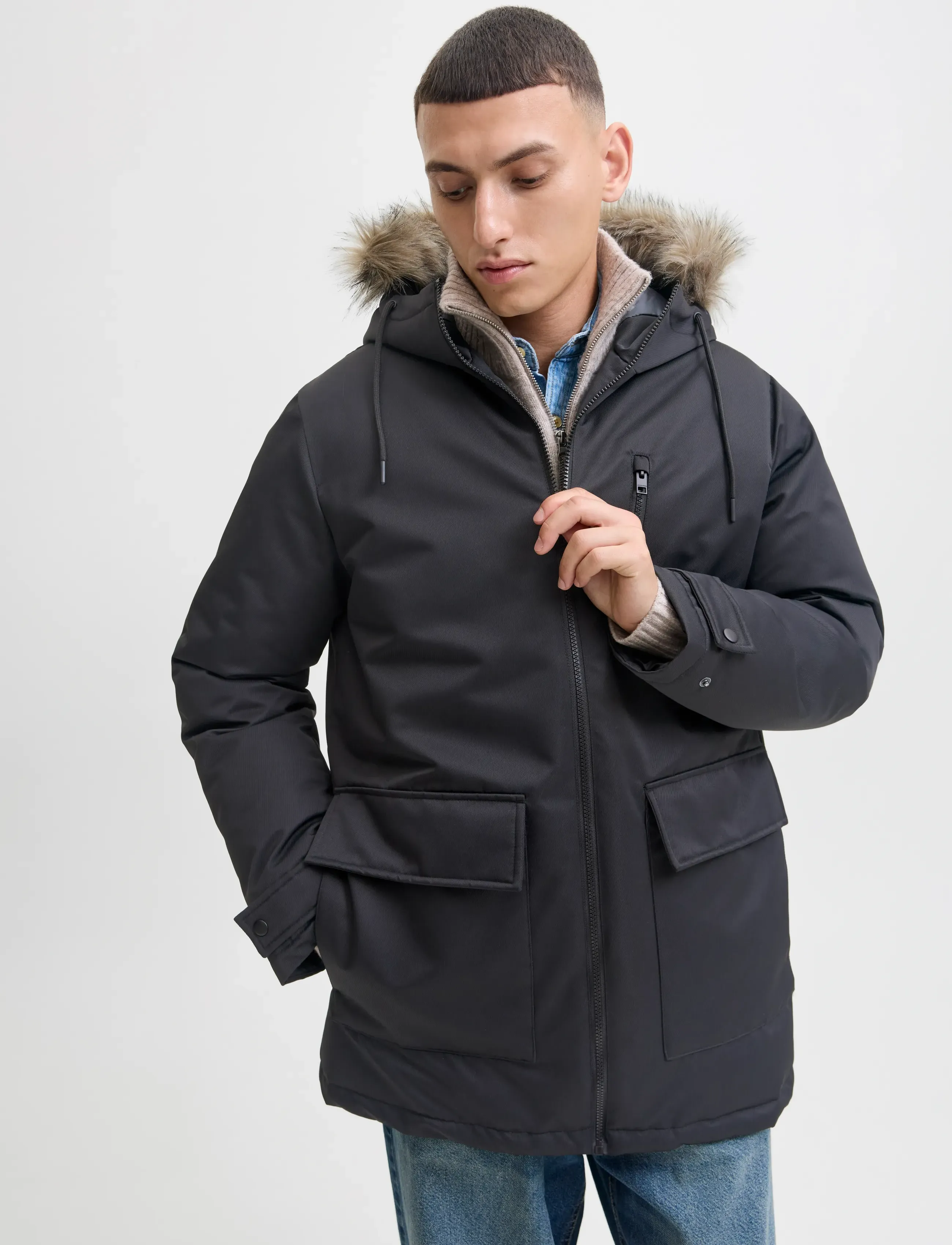 JACK & JONES Jjcharlie Detachable Faux Fur Parka vinterjackor herr – bild 5