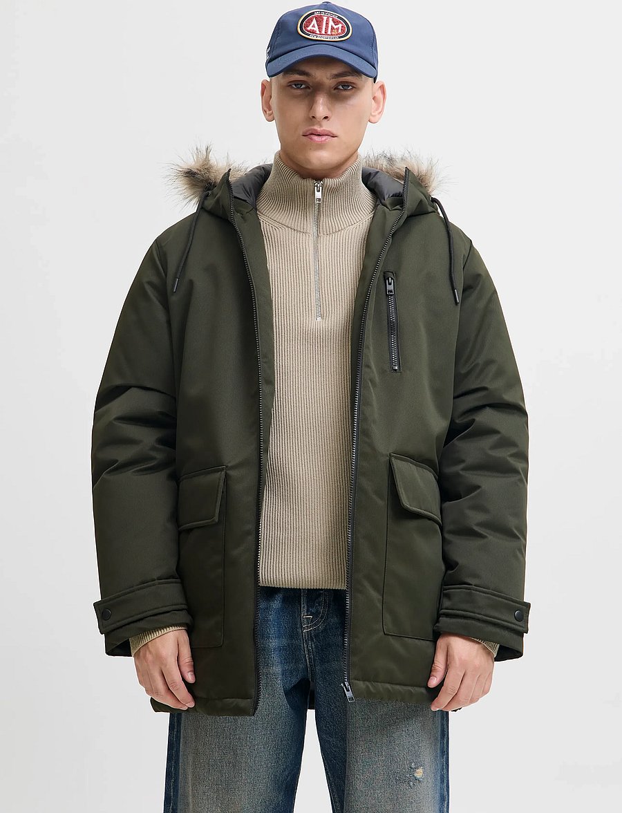 Jack & Jones - JJCHARLIE DETACHABLE FAUX FUR PARKA - parkas - rosin - 0