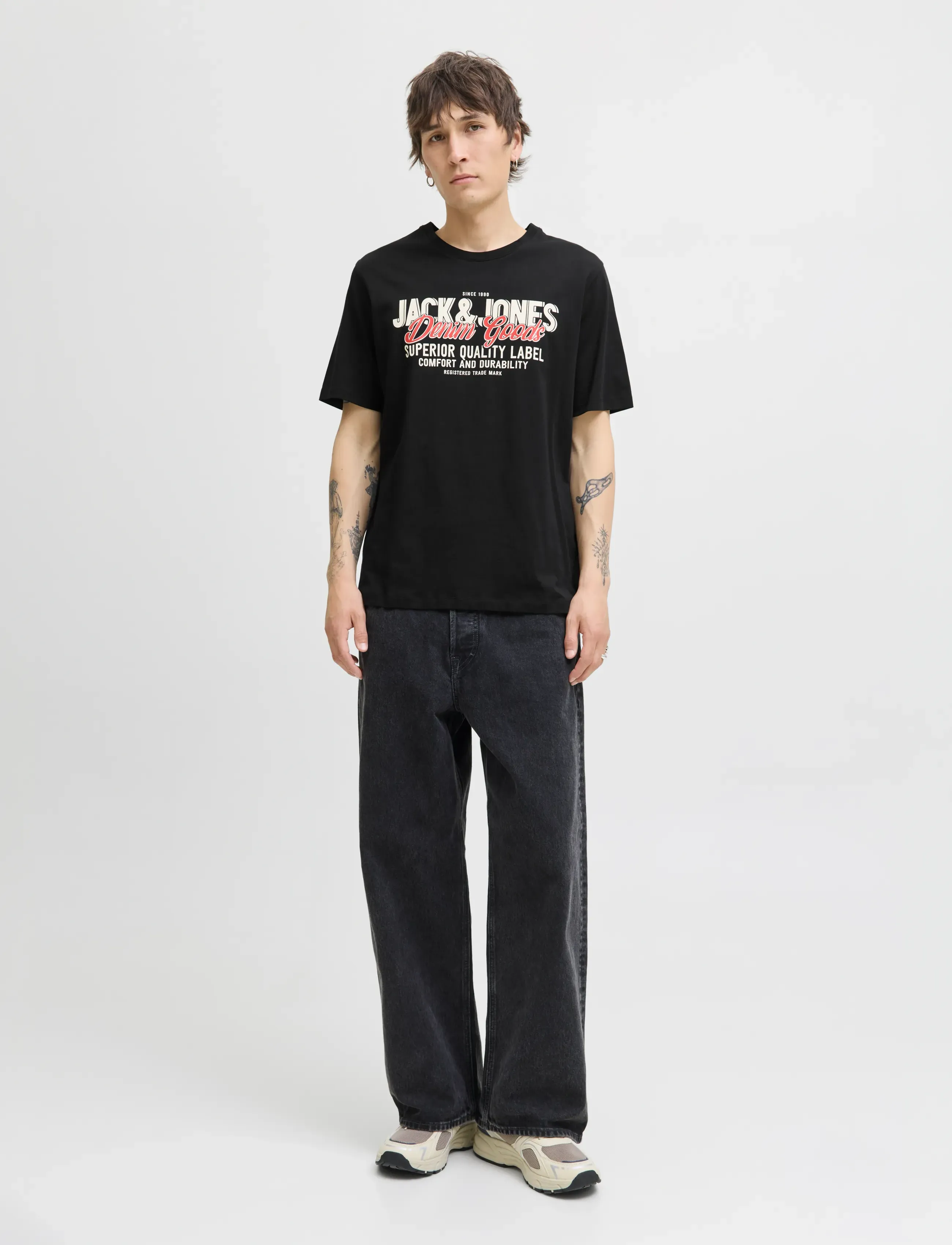 Jack & Jones - JJELOGO TEE SS O-NECK 2 COL AW25 SN - lühikeste varrukatega t-särgid - black - 3