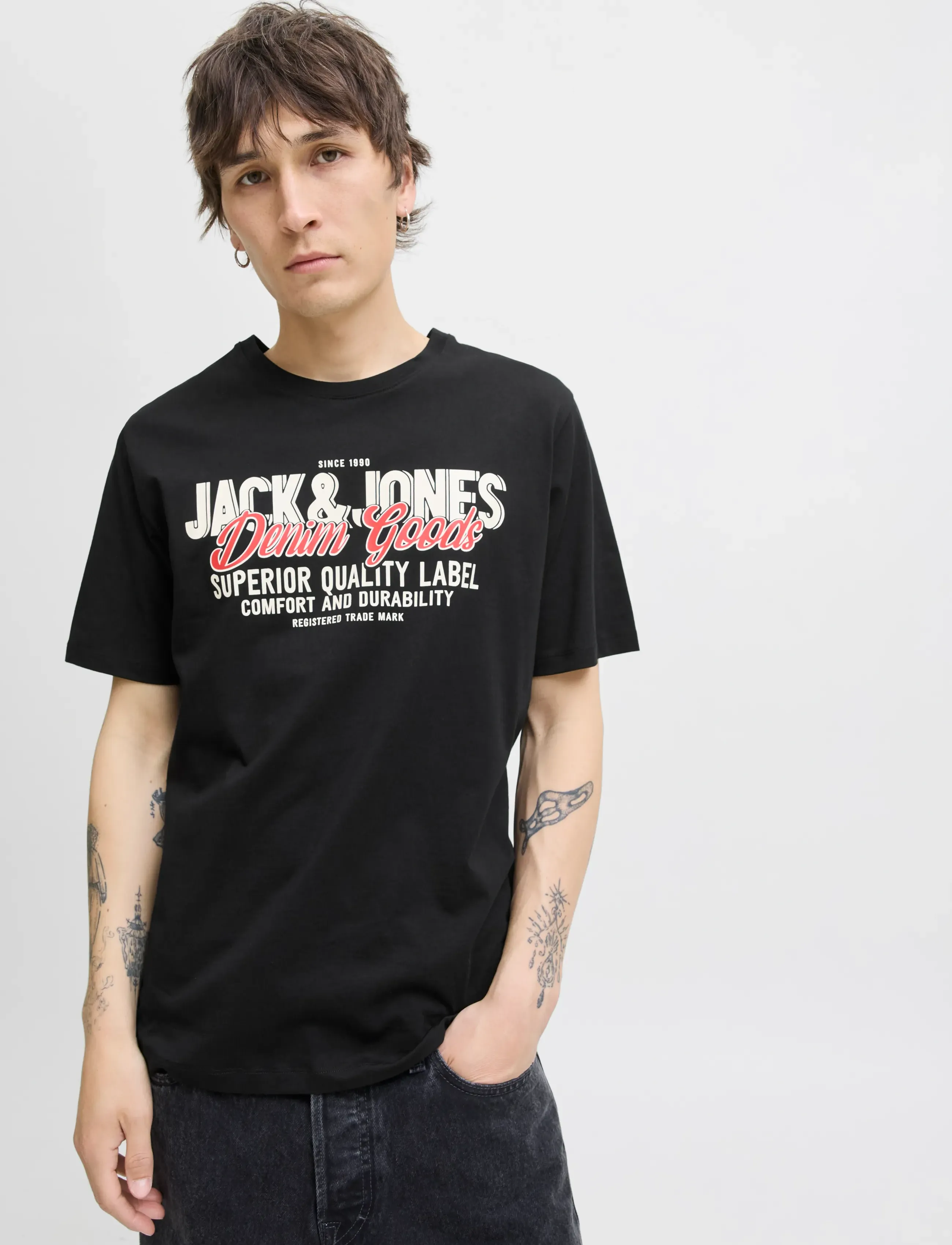 Jack & Jones - JJELOGO TEE SS O-NECK 2 COL AW25 SN - lühikeste varrukatega t-särgid - black - 4