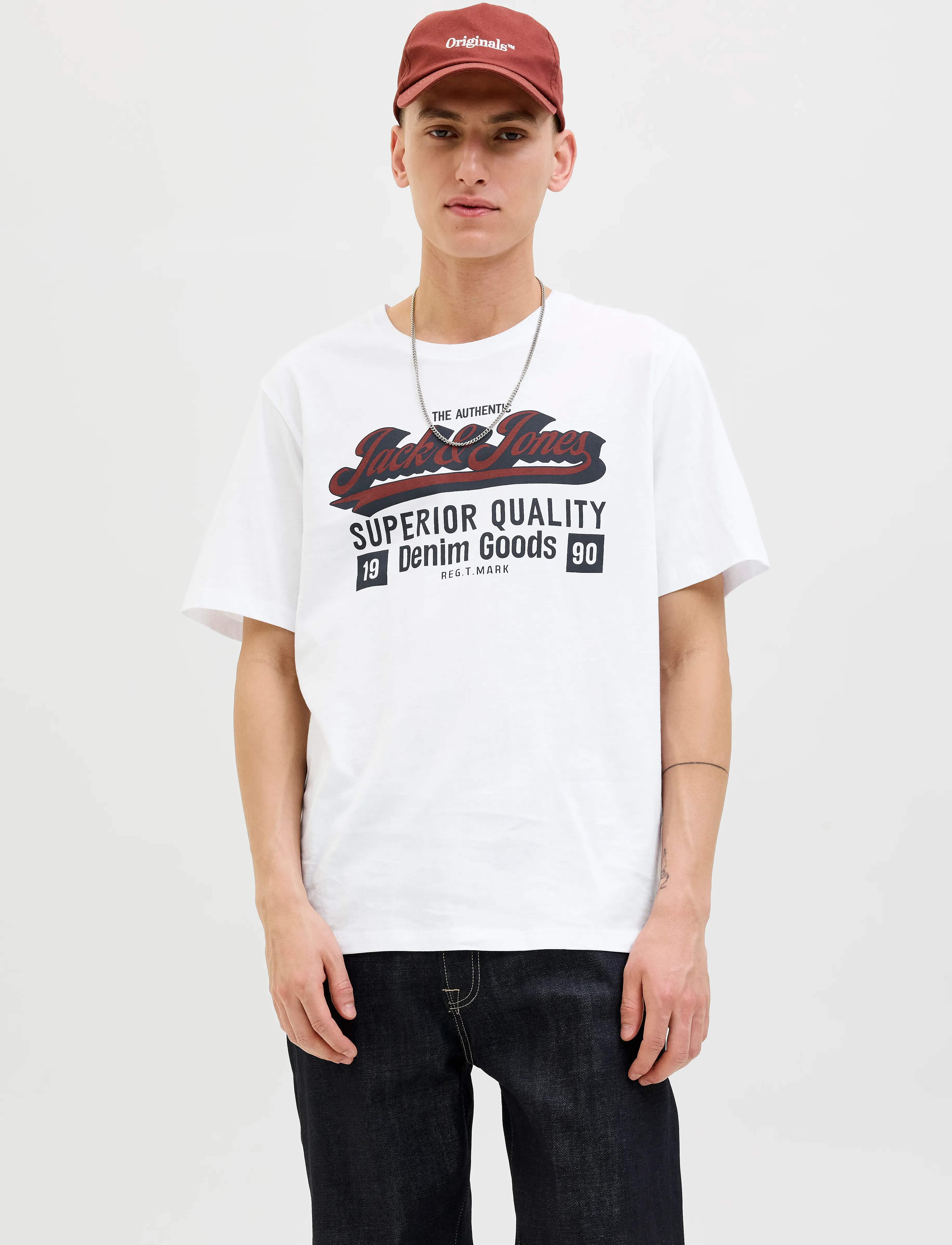 Jack & Jones JJELOGO TEE SS O-NECK 2 COL AW25 SN - T-shirts - CLOUD DANCER / white